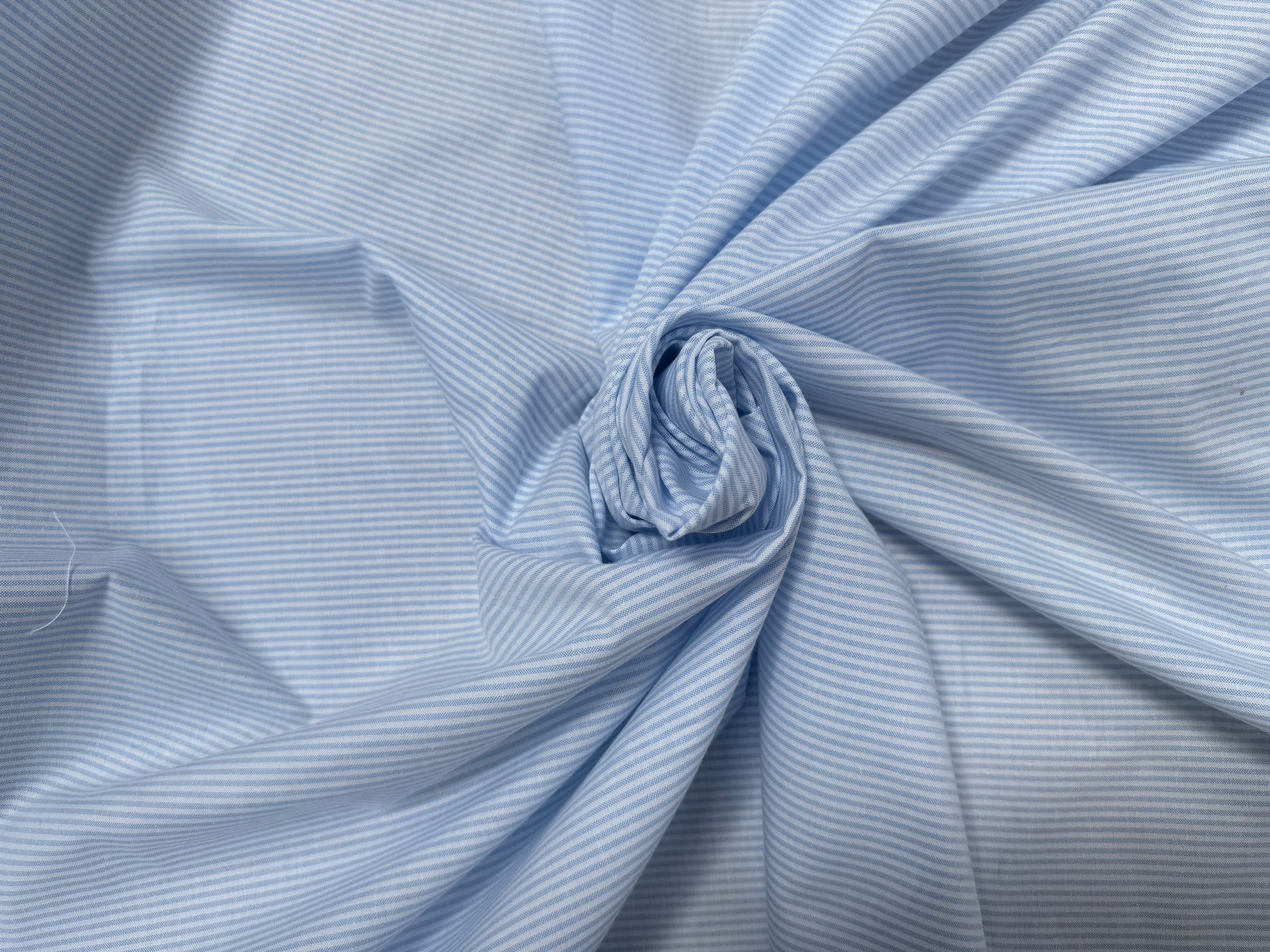 TISSU CHEMISE OXFORD COTON À RAYURES BLEU ET BLANC - My Little Coupon