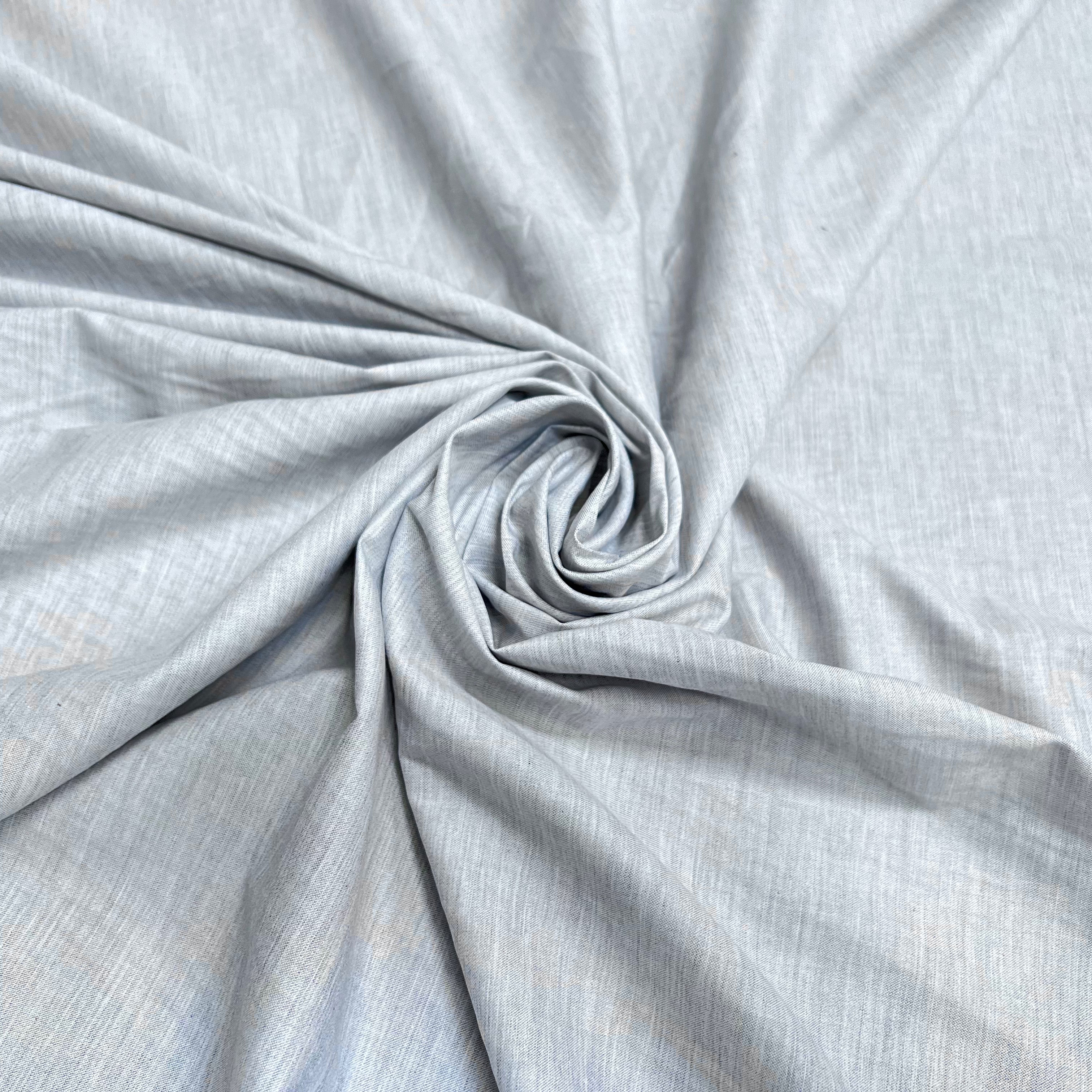 TISSU CHEMISE OXFORD GRIS TRÈS LÉGÈREMENT BLEUTÉ - My Little Coupon