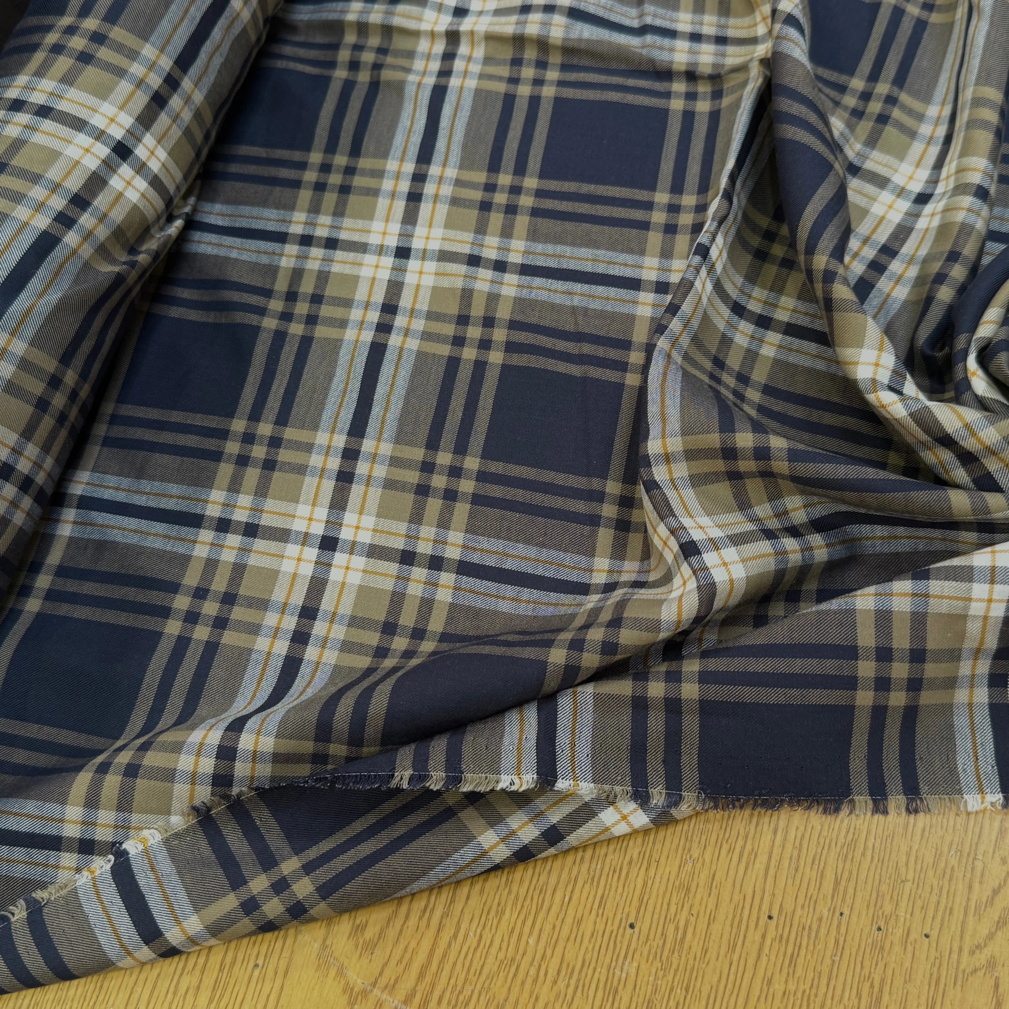TISSU CHEMISE SUBTILE FALL JAPAN 2 MARRON NAVY - My Little Coupon