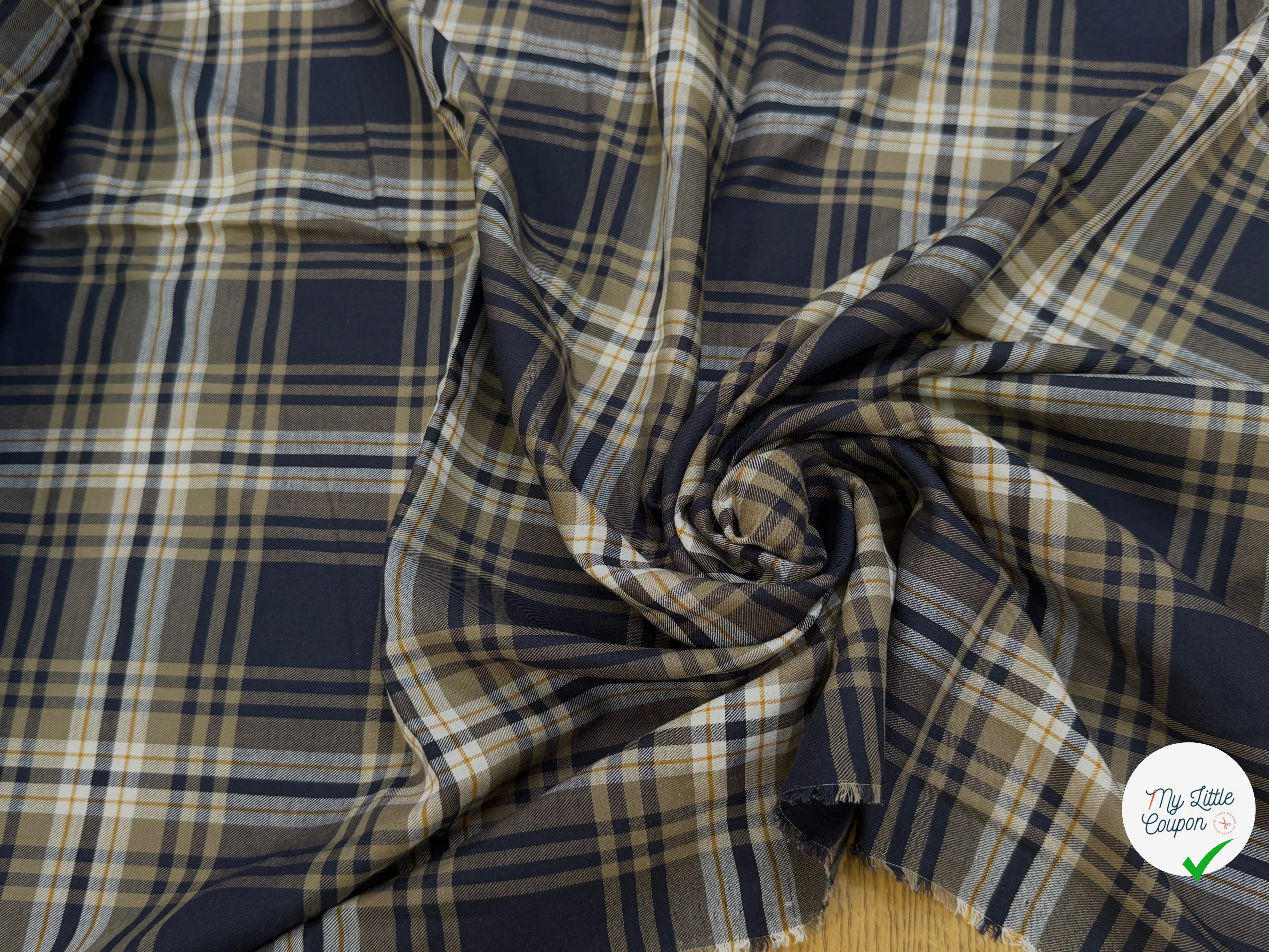 TISSU CHEMISE SUBTILE FALL JAPAN 2 MARRON NAVY - My Little Coupon