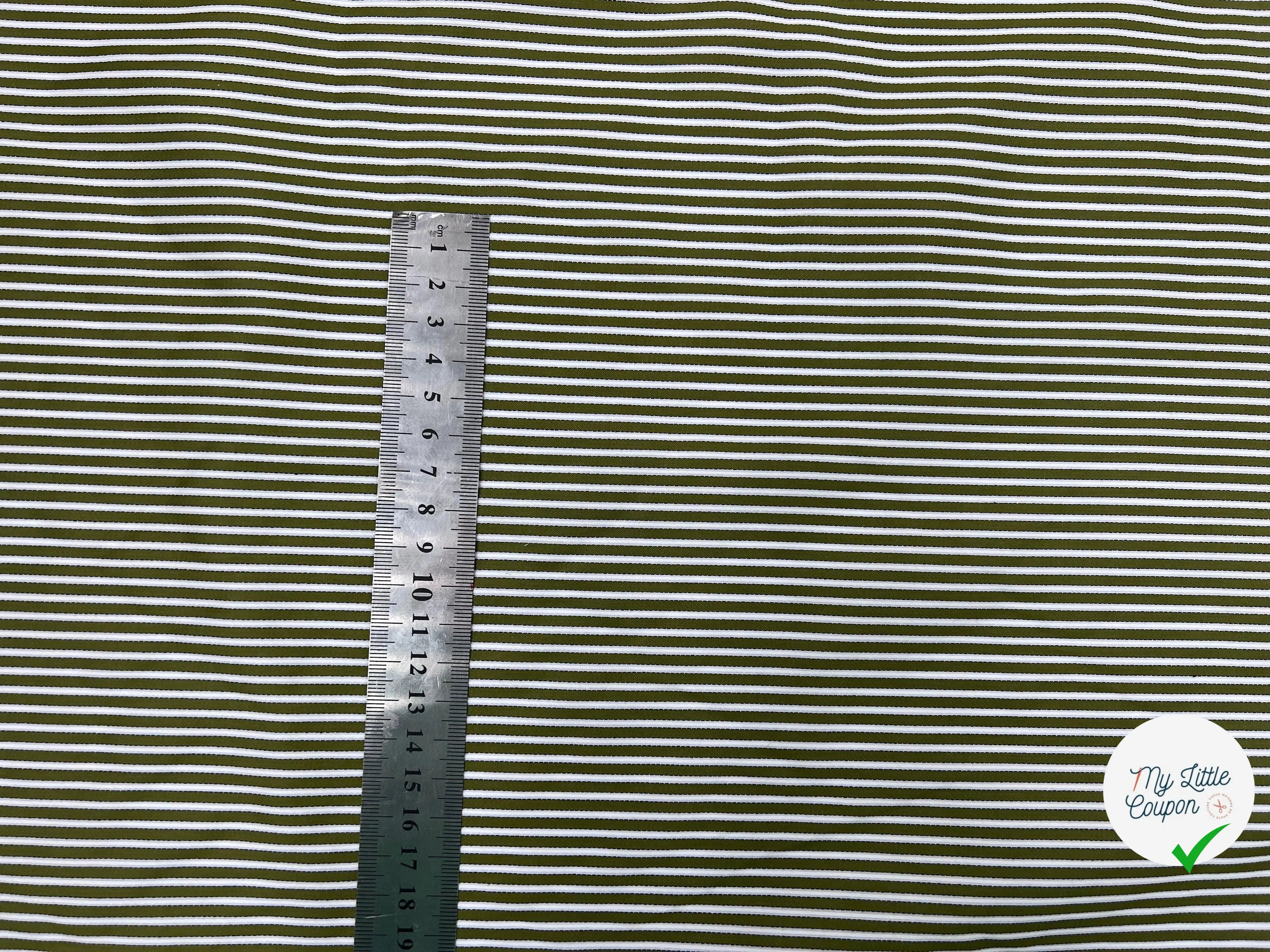 TISSU CHEMISE TISSÉ TEINT BANDE SATIN VERT OLIVE - My Little Coupon - tissu - coudre