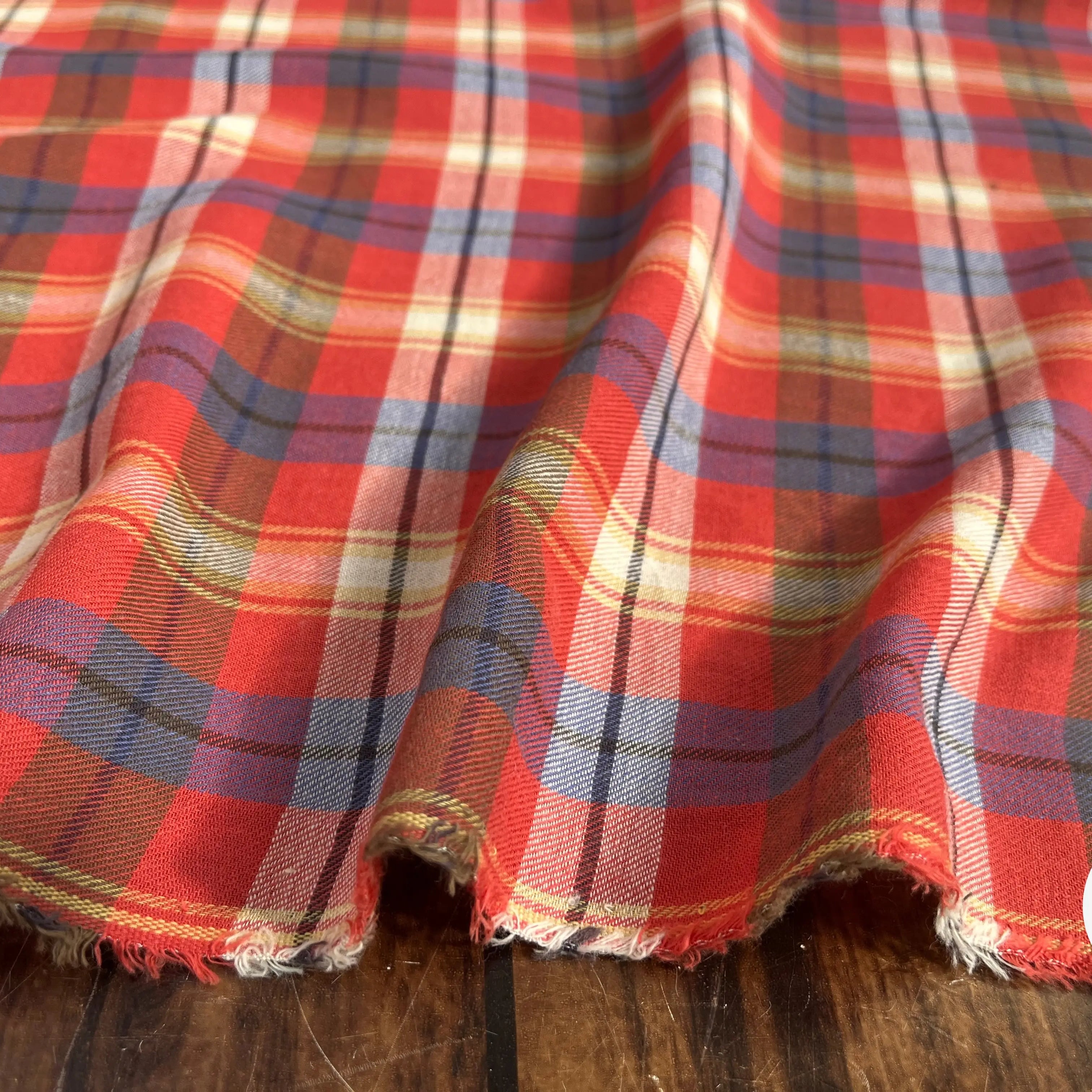 TISSU CHEMISE TRAPPEUR CARREAUX MULTICOLORES - My Little Coupon