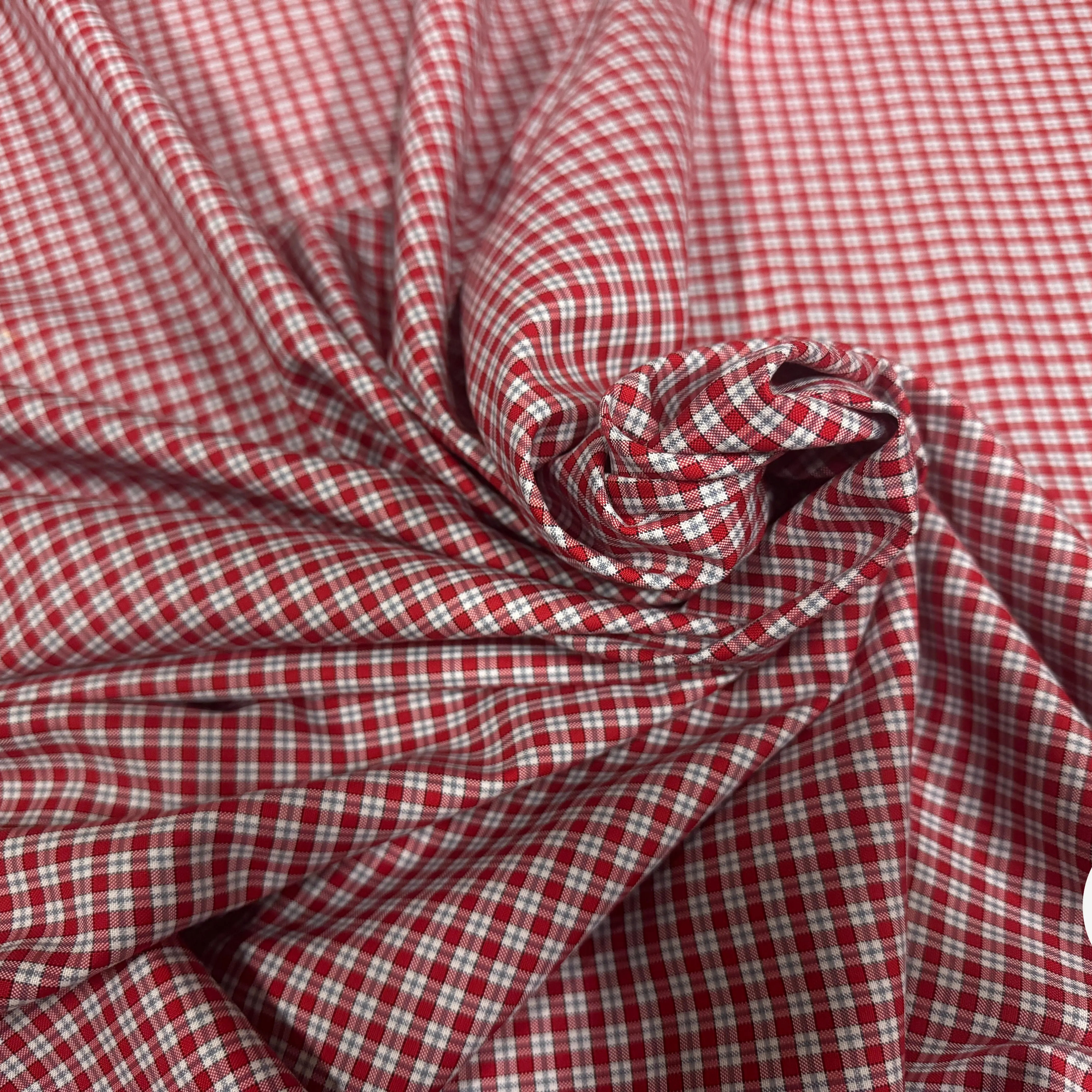 TISSU CHEMISE TWILL DE COTON ROUGE & BLANC - My Little Coupon
