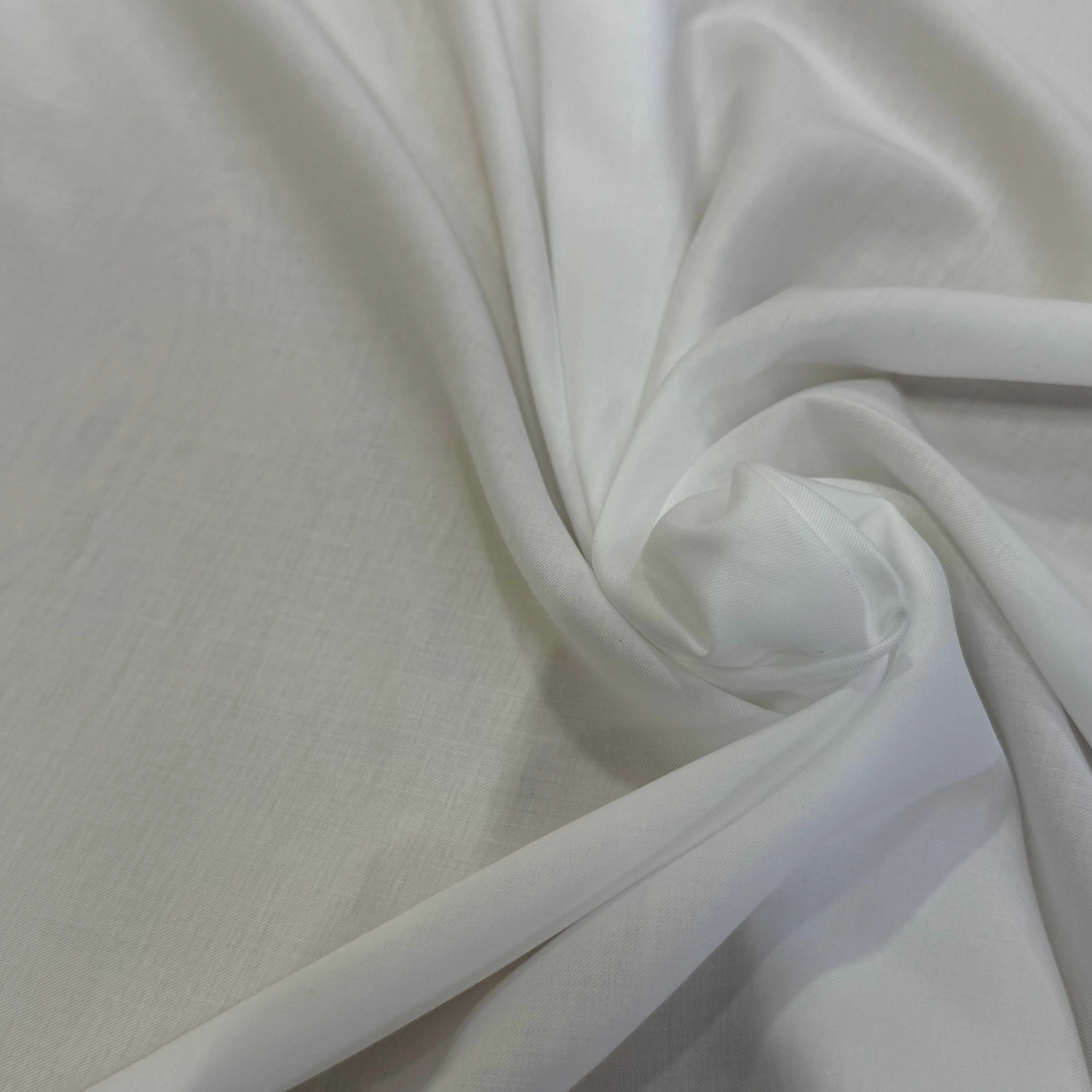 TISSU COTON LYOCELL FLUIDE ET DOUX BLANC - My Little Coupon