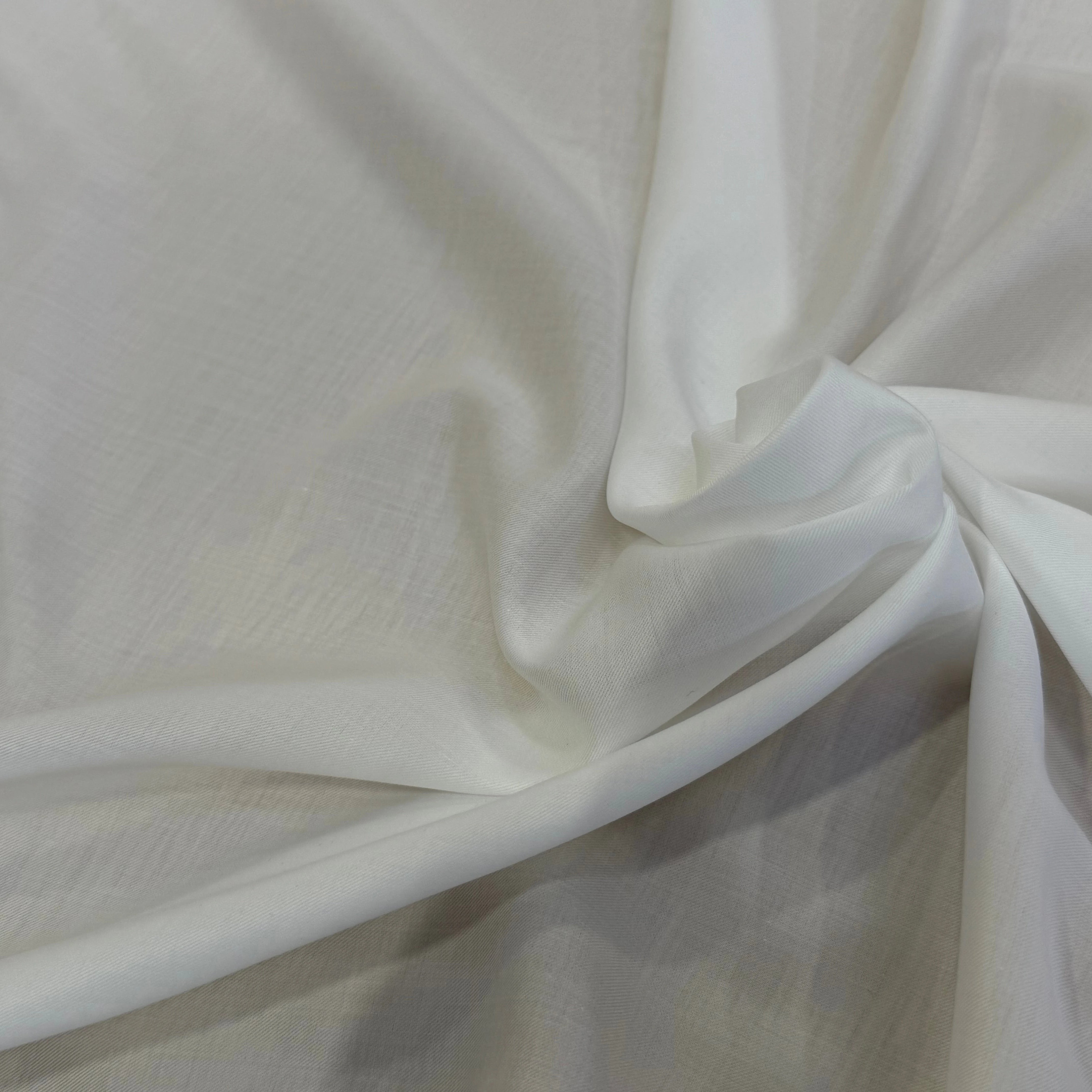 TISSU COTON LYOCELL FLUIDE ET DOUX BLANC - My Little Coupon