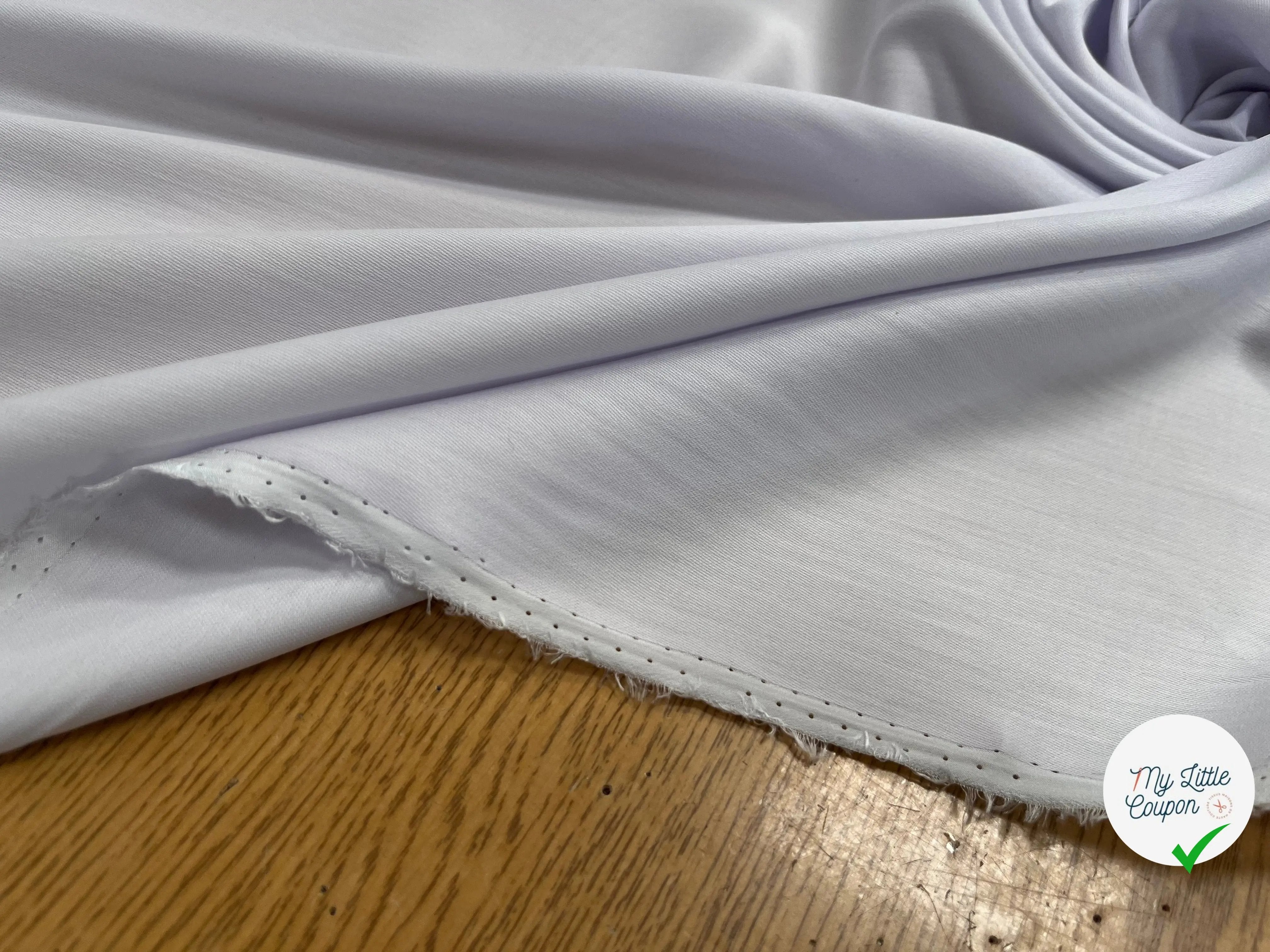 TISSU COTON SATINÉ LILAS 27% SOIE - My Little Coupon
