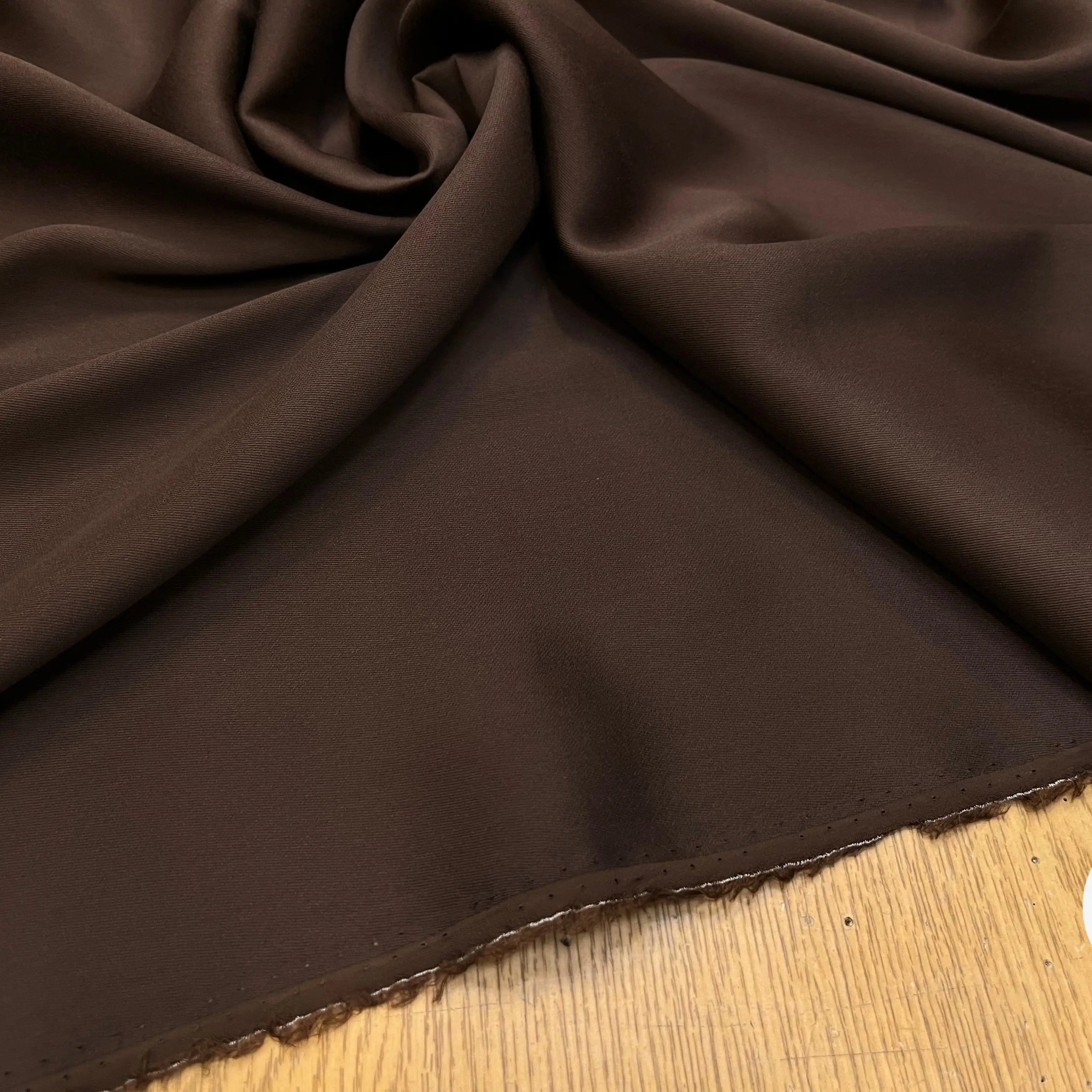 TISSU COTON SATINÉ MARRON 27%SOIE - My Little Coupon