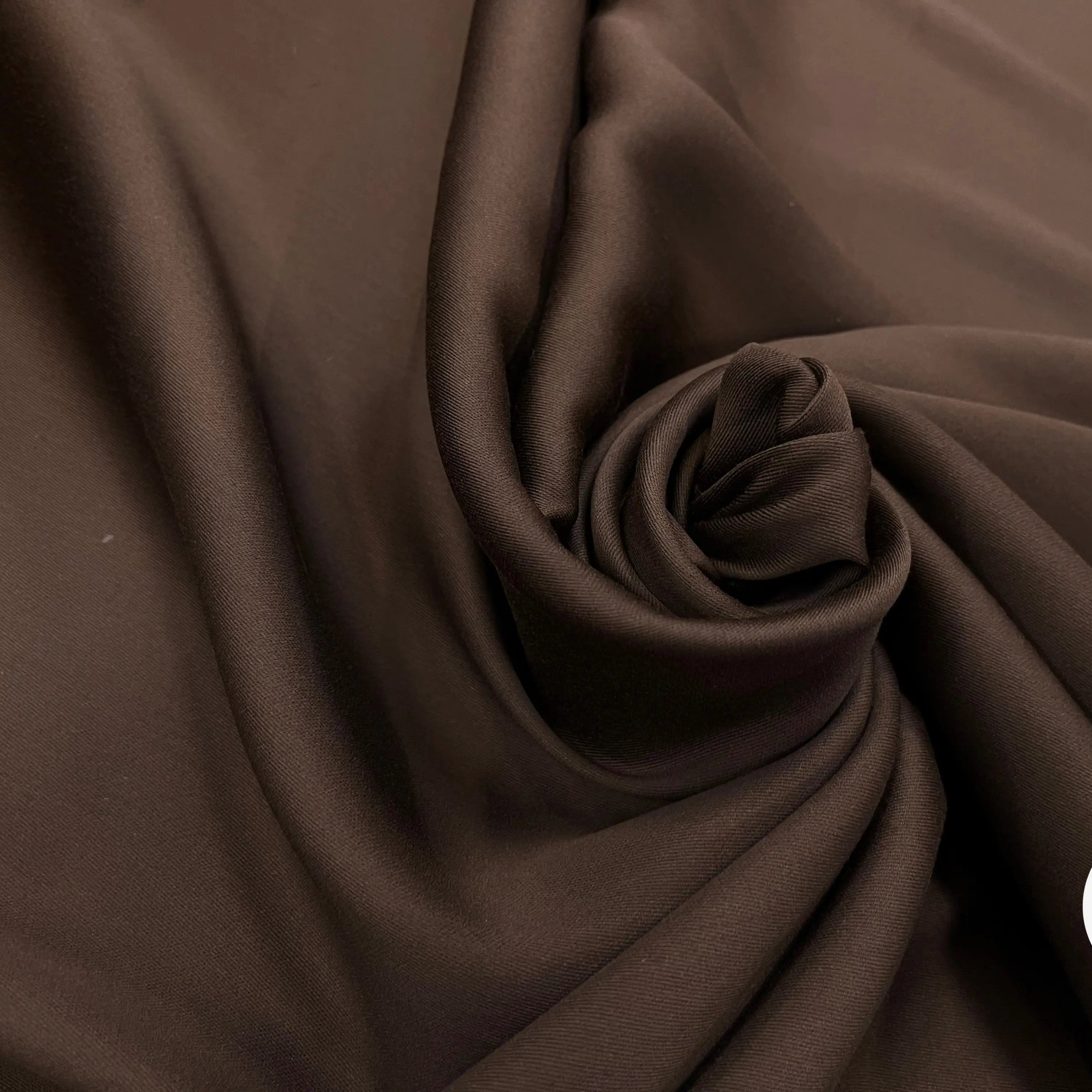 TISSU COTON SATINÉ MARRON 27%SOIE - My Little Coupon