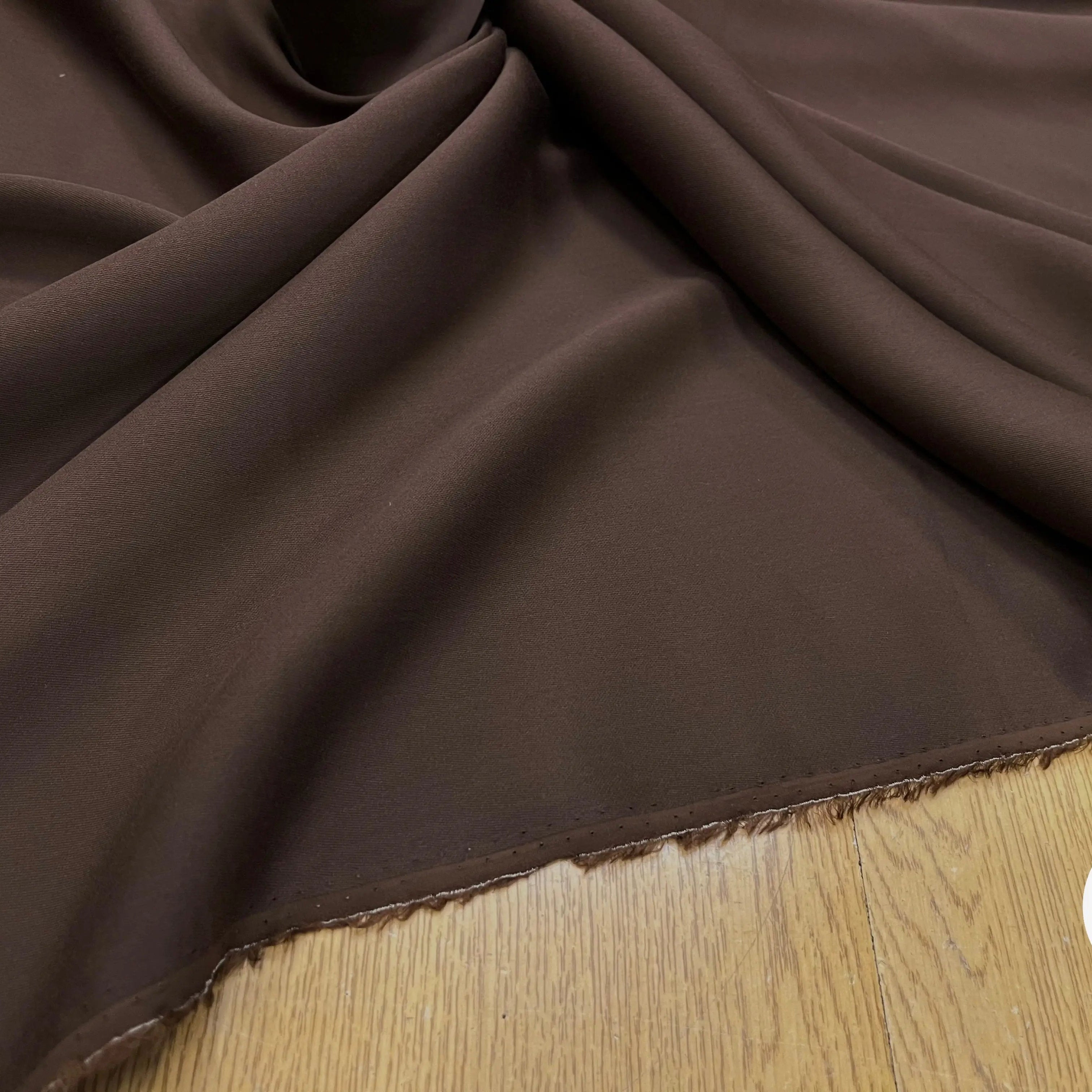 TISSU COTON SATINÉ MARRON 27%SOIE - My Little Coupon