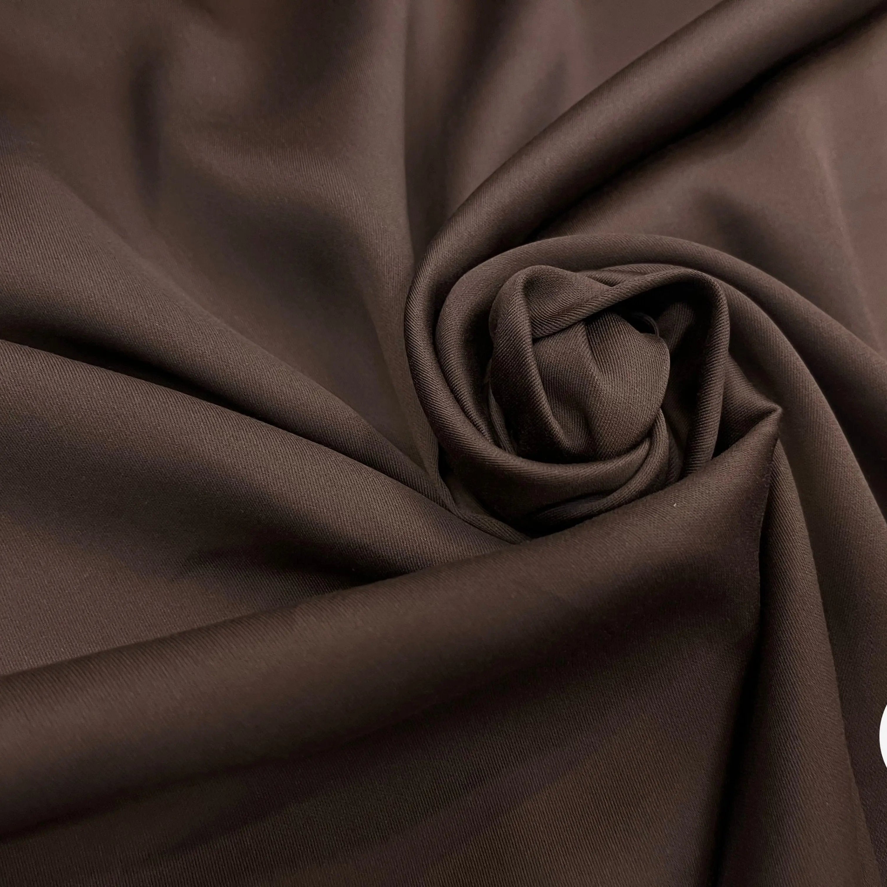 TISSU COTON SATINÉ MARRON 27%SOIE - My Little Coupon