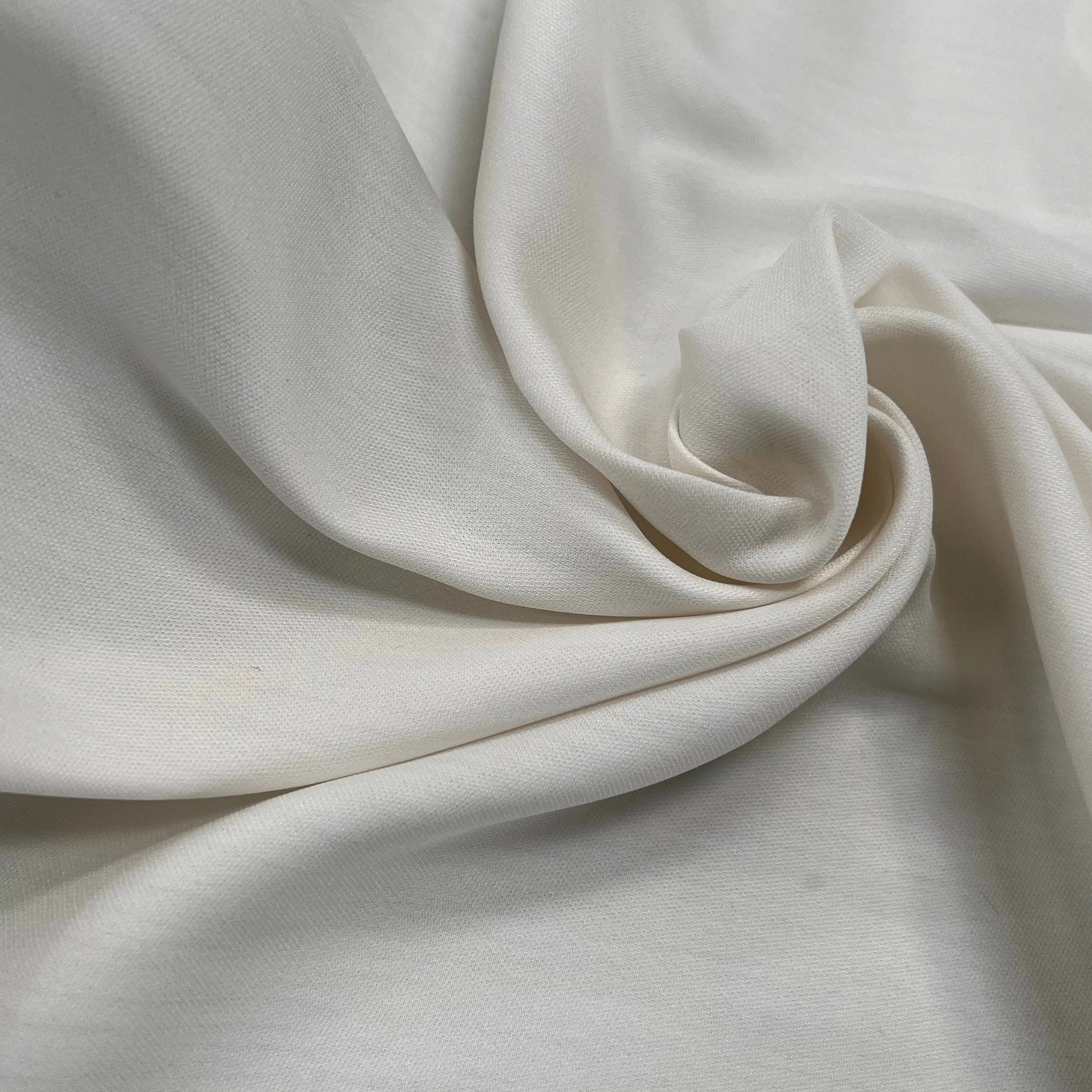 TISSU COTON SATINÉ NUDE 27% SOIE (ÉCRU) - My Little Coupon