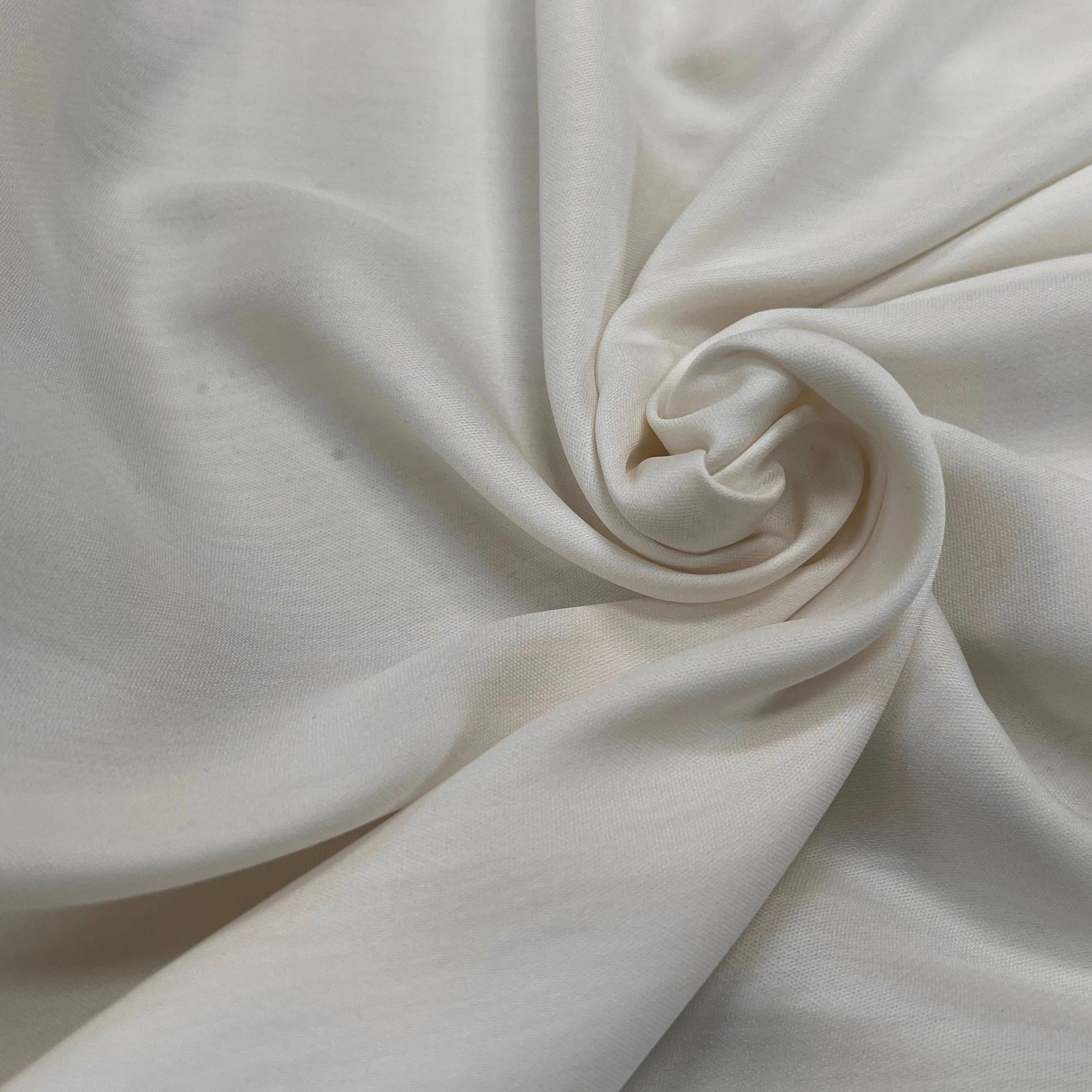 TISSU COTON SATINÉ NUDE 27% SOIE (ÉCRU) - My Little Coupon
