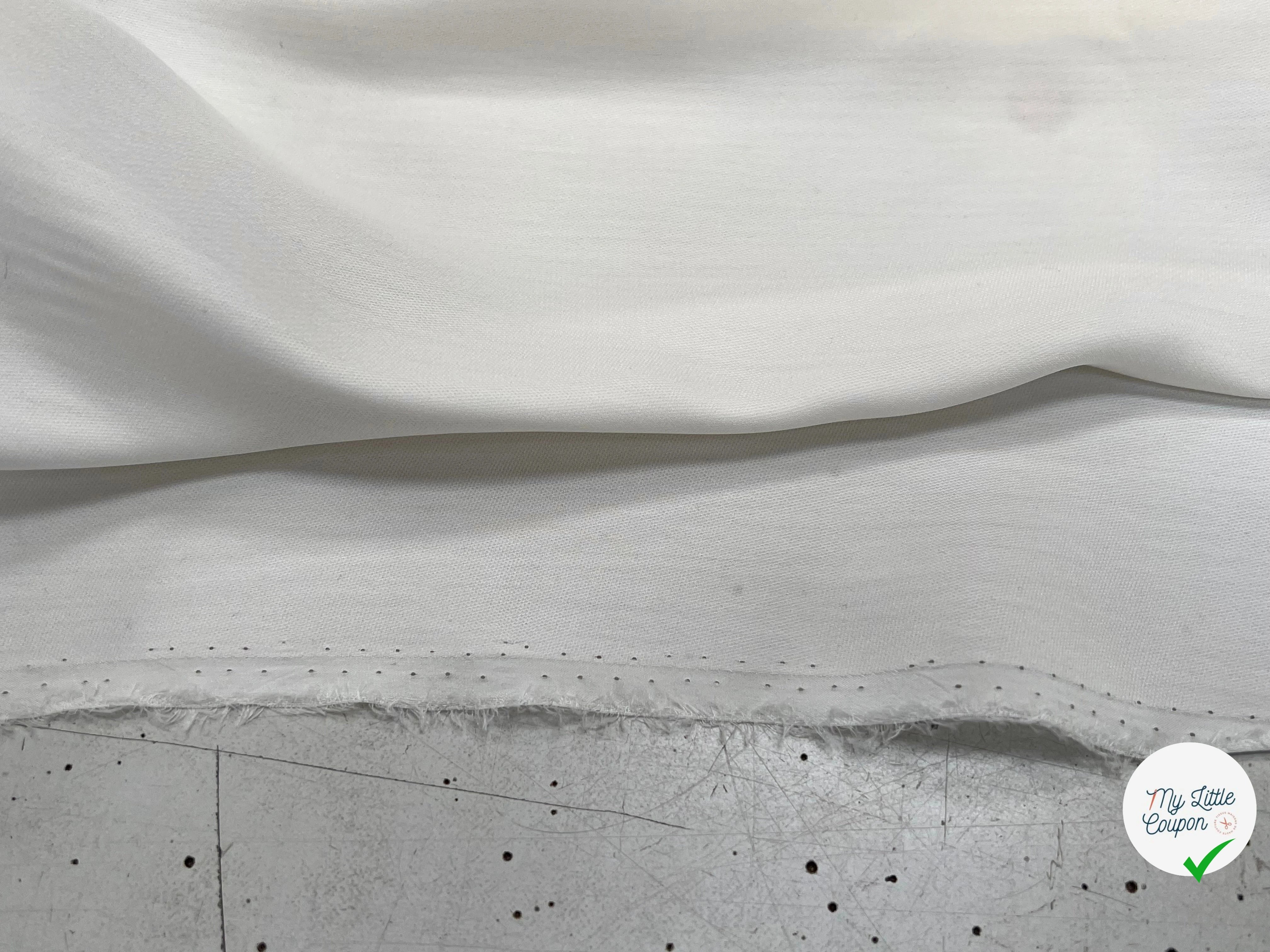 TISSU COTON SATINÉ NUDE 27% SOIE (ÉCRU) - My Little Coupon