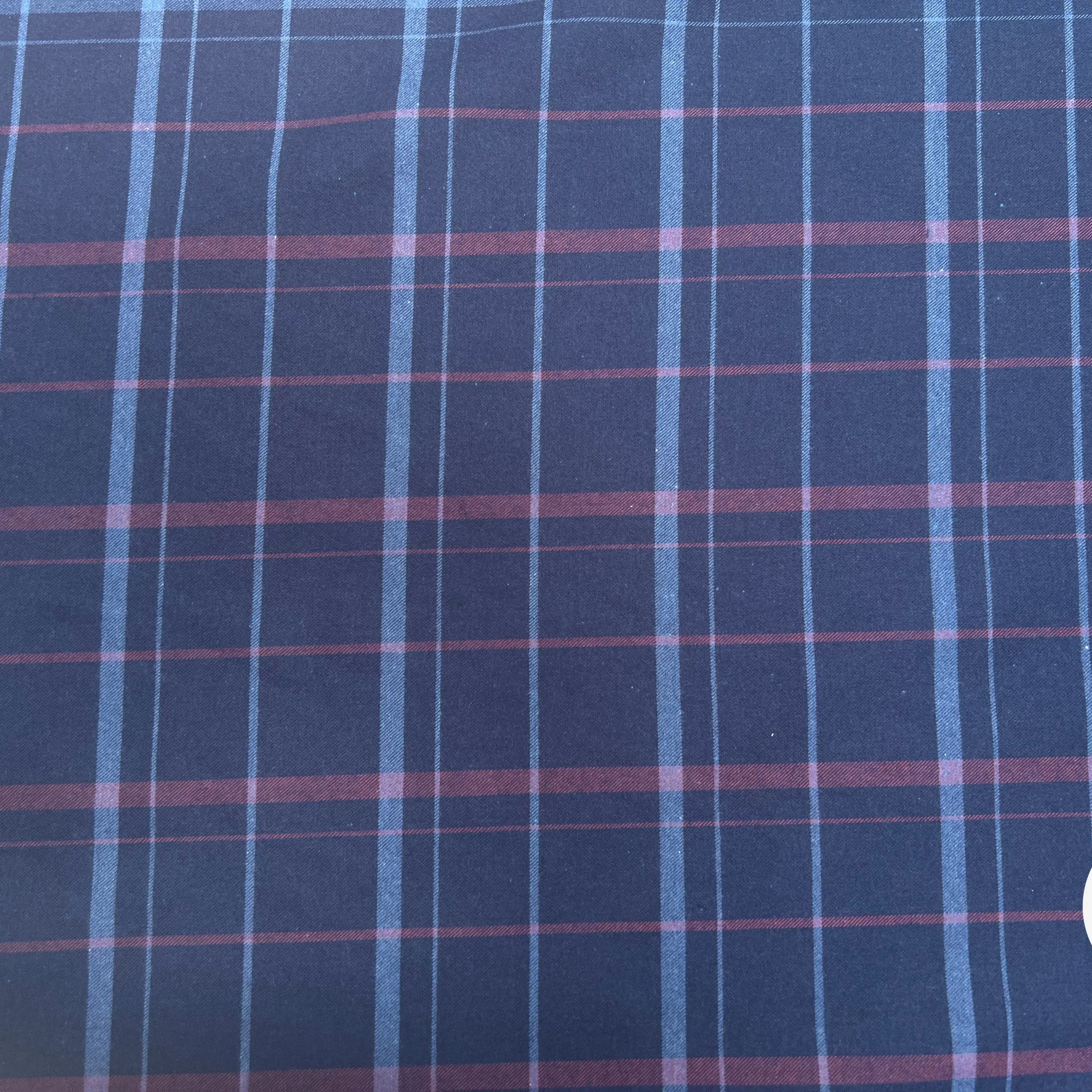 TISSU COTON TRAPPEUR A GRANDS CARREAUX BICOLORE BLEU NAVY ET ROUGE - My Little Coupon