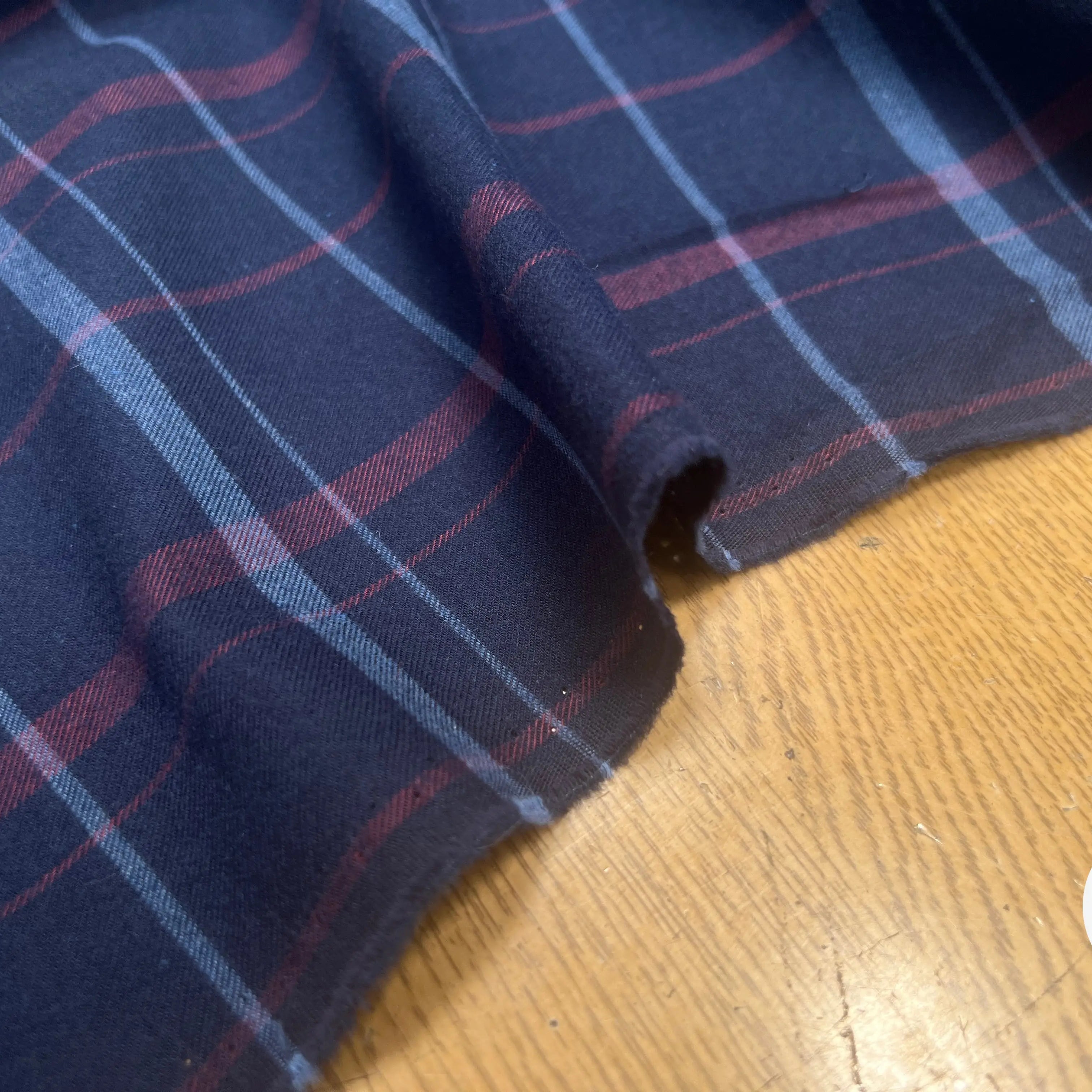 TISSU COTON TRAPPEUR A GRANDS CARREAUX BICOLORE BLEU NAVY ET ROUGE - My Little Coupon