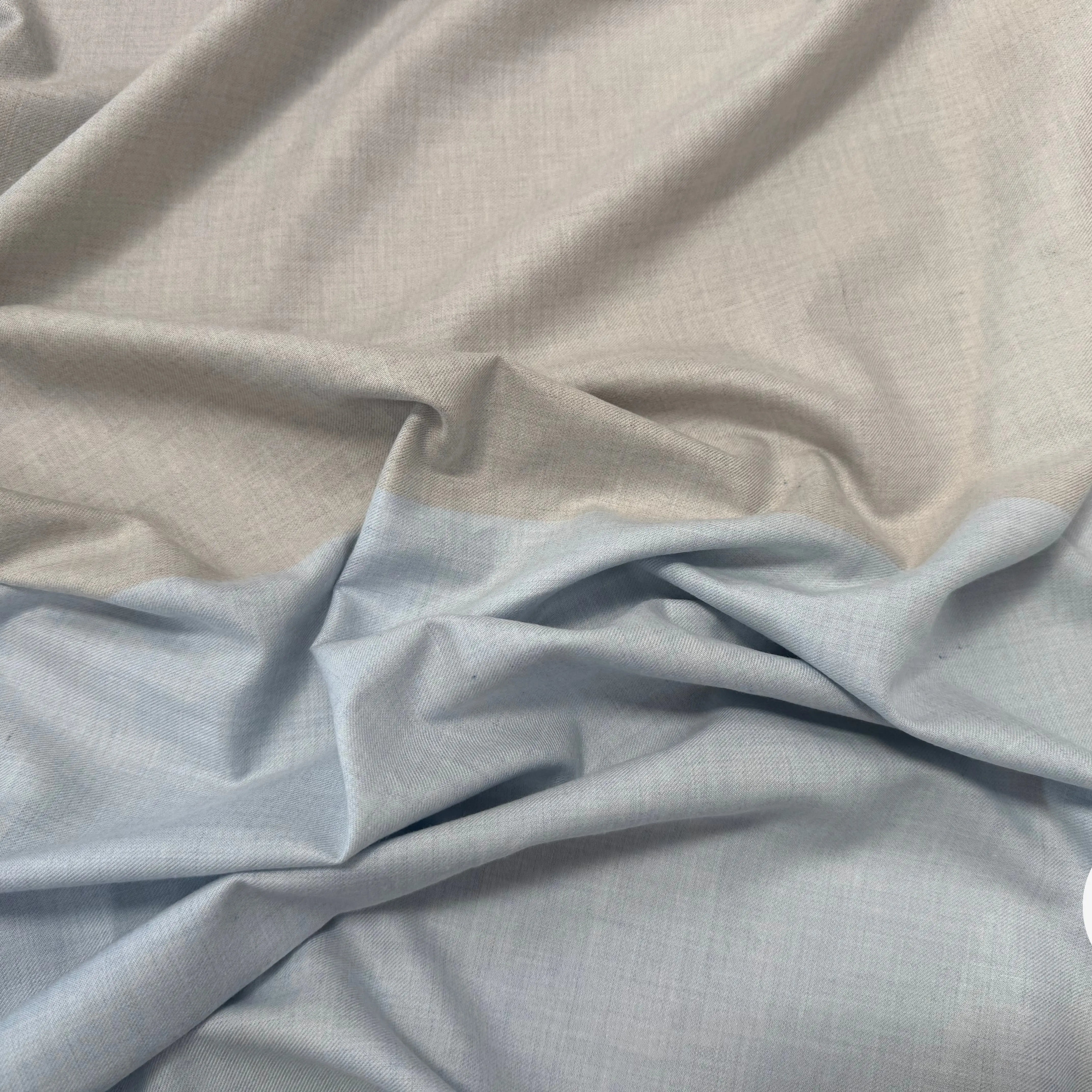 TISSU COTON TRAPPEUR BICOLORE GRIS ET BLEU CIEL - My Little Coupon