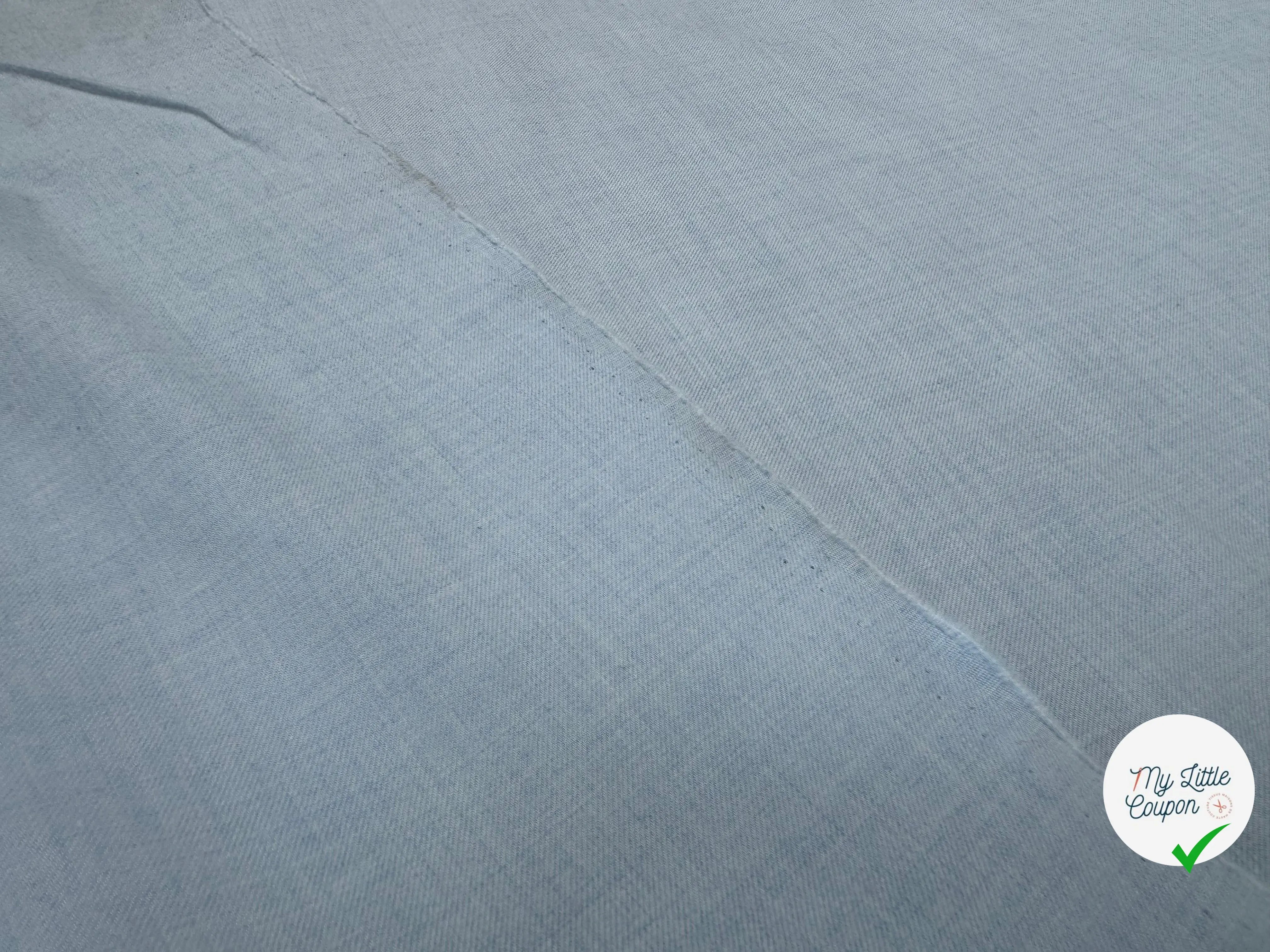 TISSU COTON TRAPPEUR BICOLORE GRIS ET BLEU CIEL - My Little Coupon