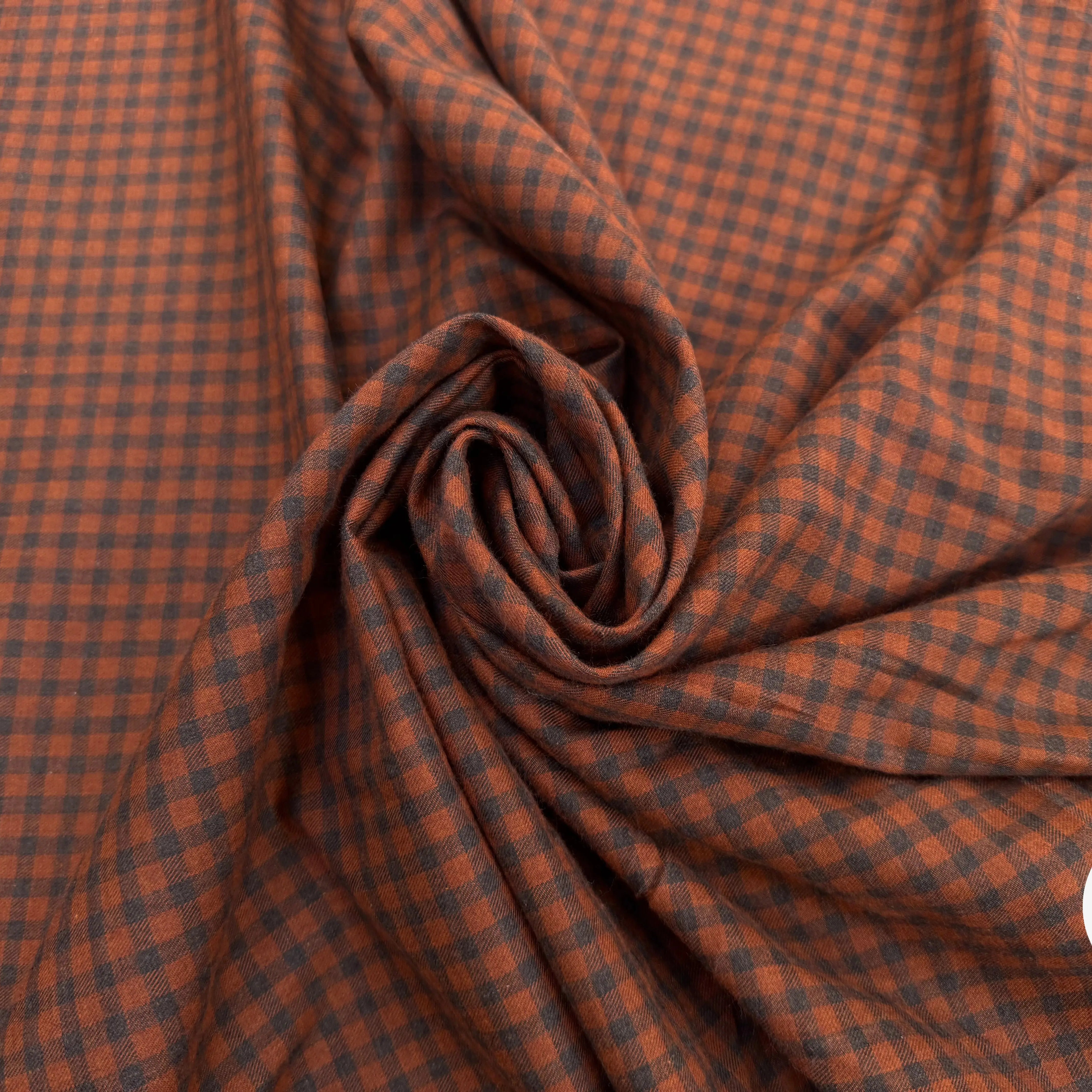 TISSU COTON TRAPPEUR MARRON ET BLEU NAVY - My Little Coupon