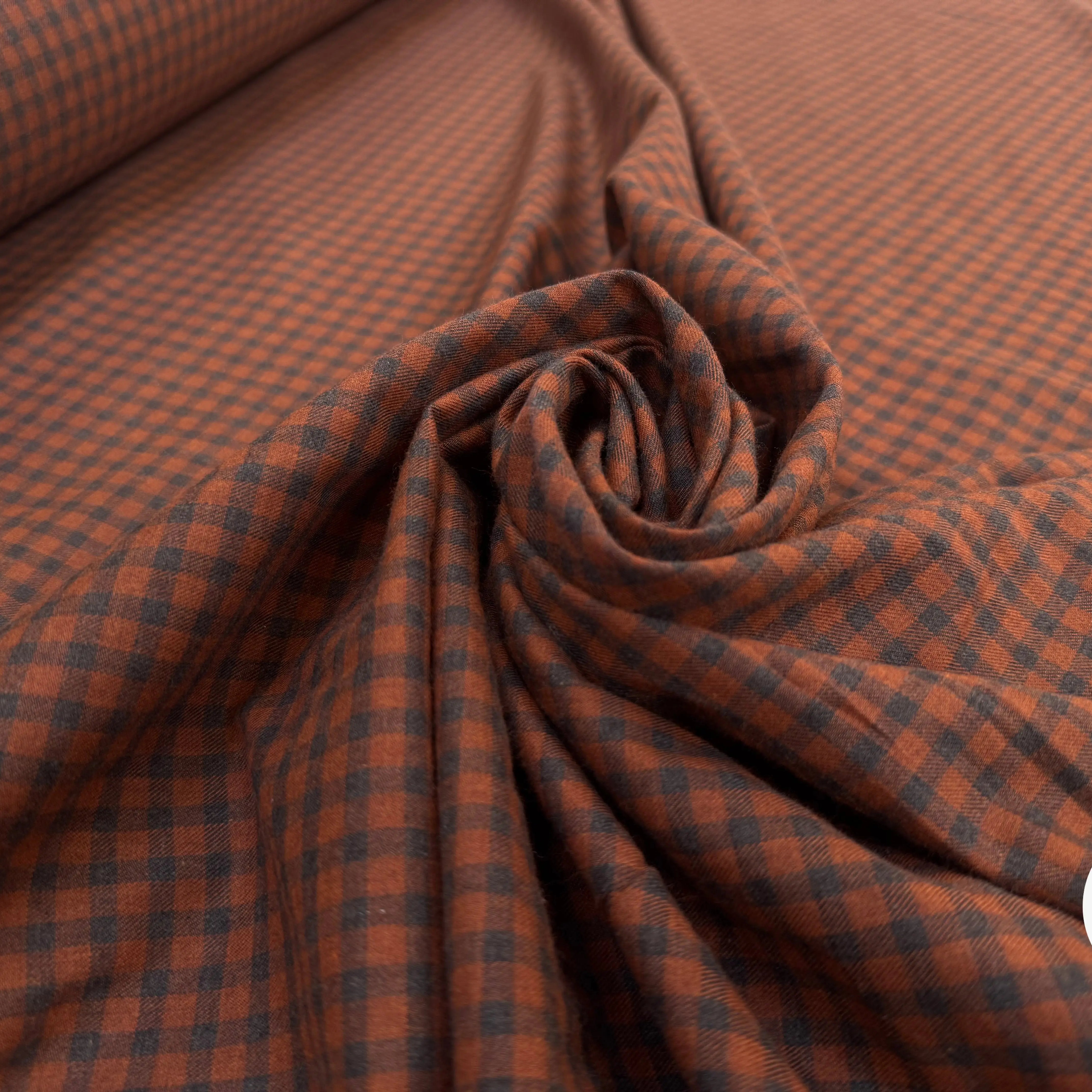 TISSU COTON TRAPPEUR MARRON ET BLEU NAVY - My Little Coupon