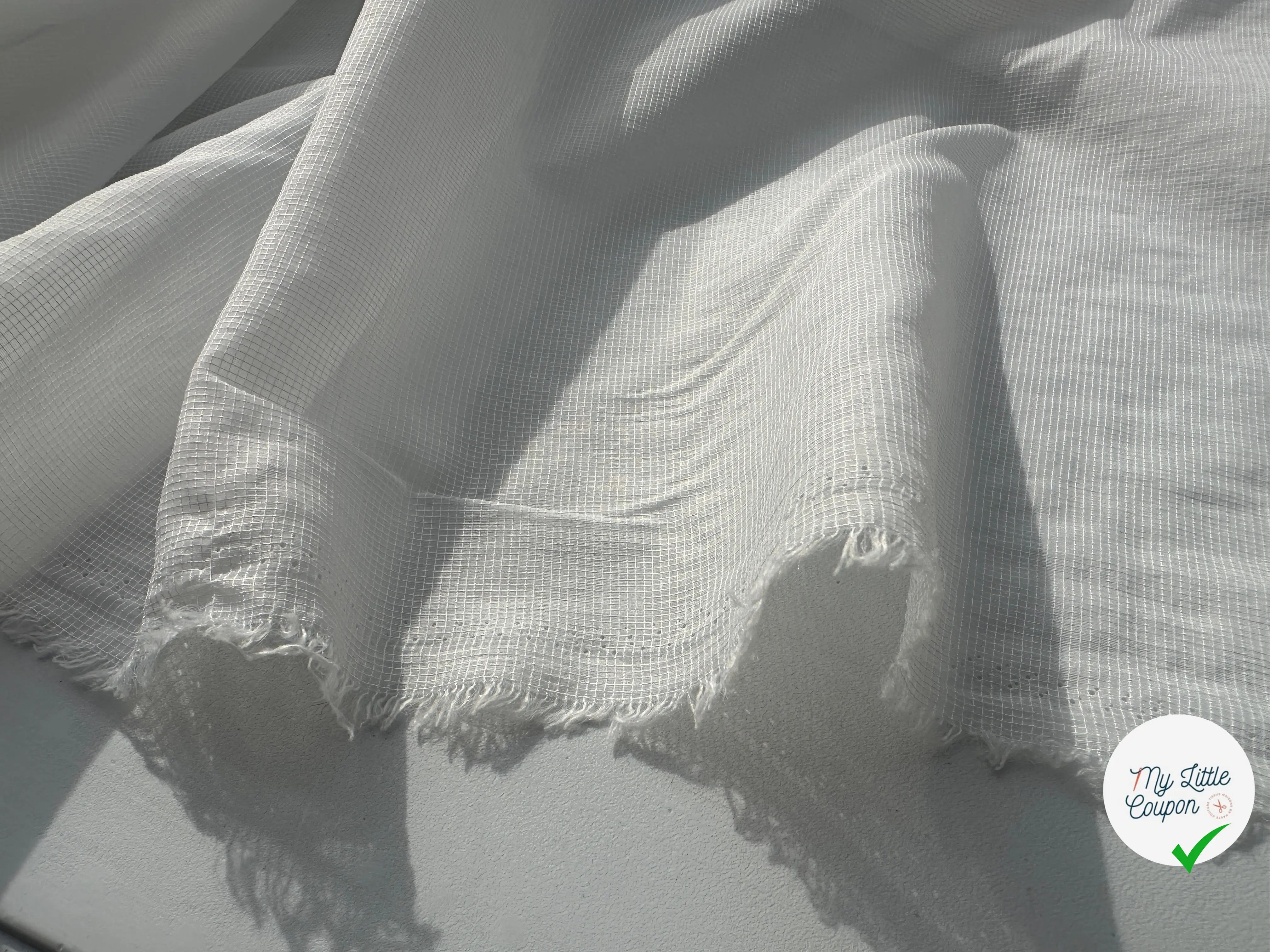 TISSU COUPE VENT ORGANZA MODERNE BLANC NEIGE MSO