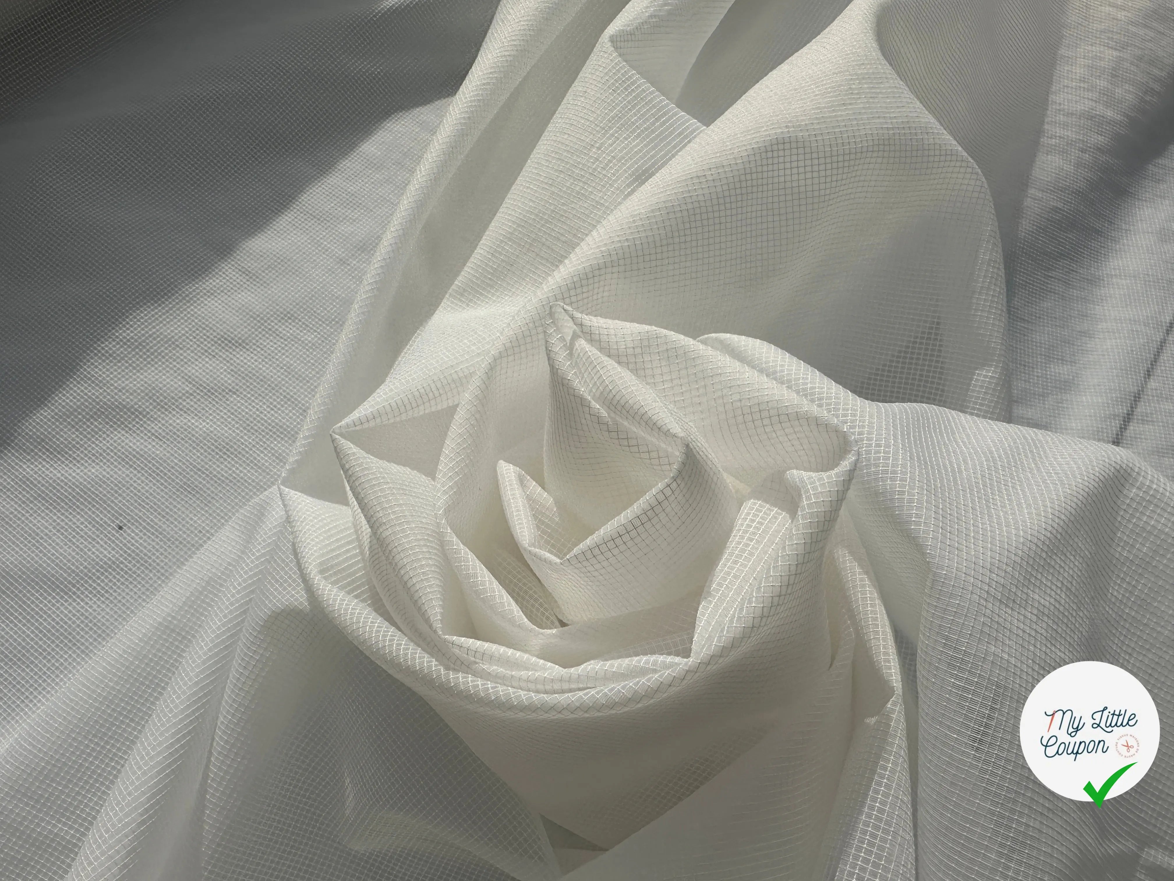 TISSU COUPE VENT ORGANZA MODERNE BLANC NEIGE MSO