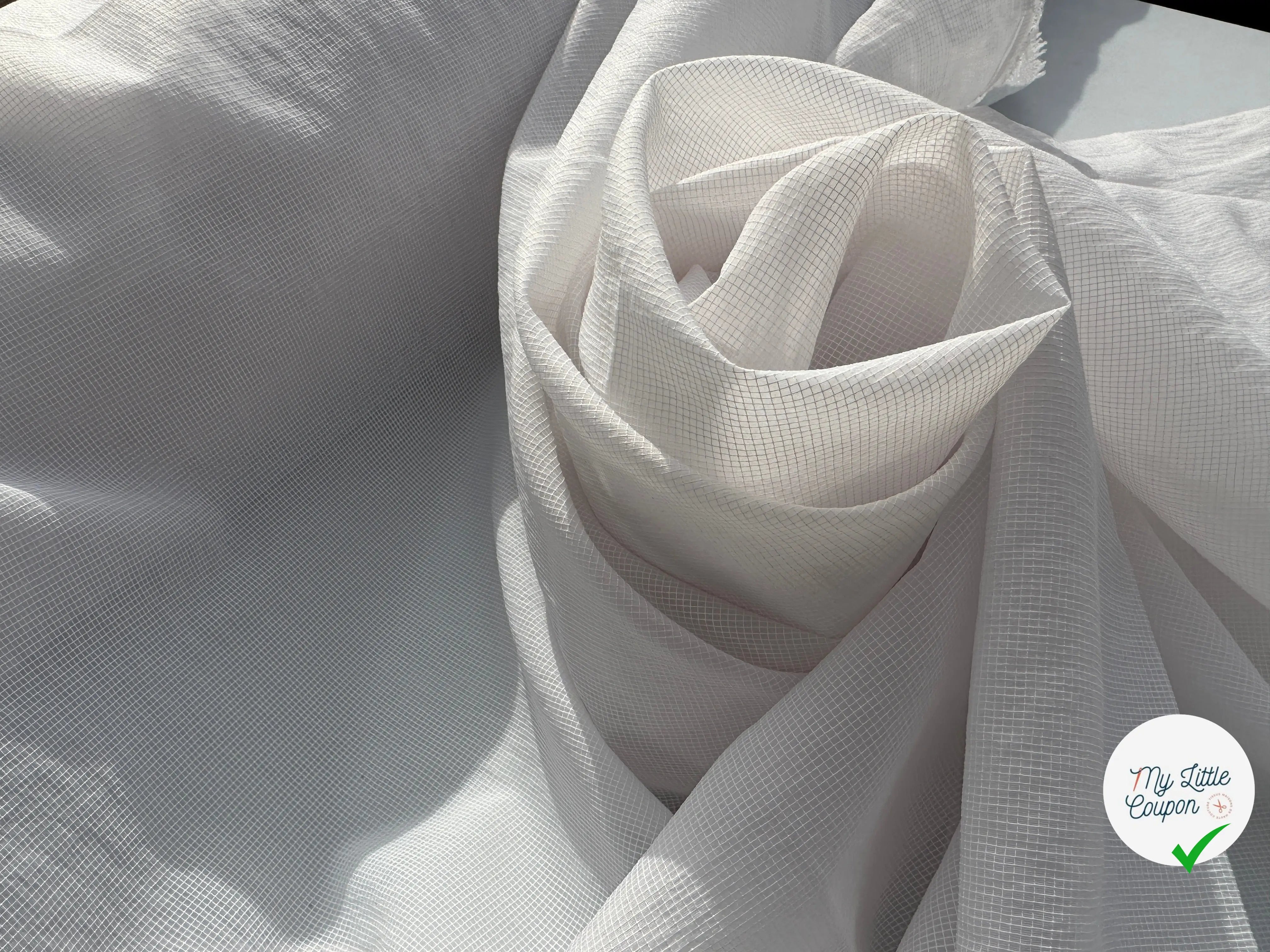 TISSU COUPE VENT ORGANZA MODERNE BLANC OPTIQUE MSO