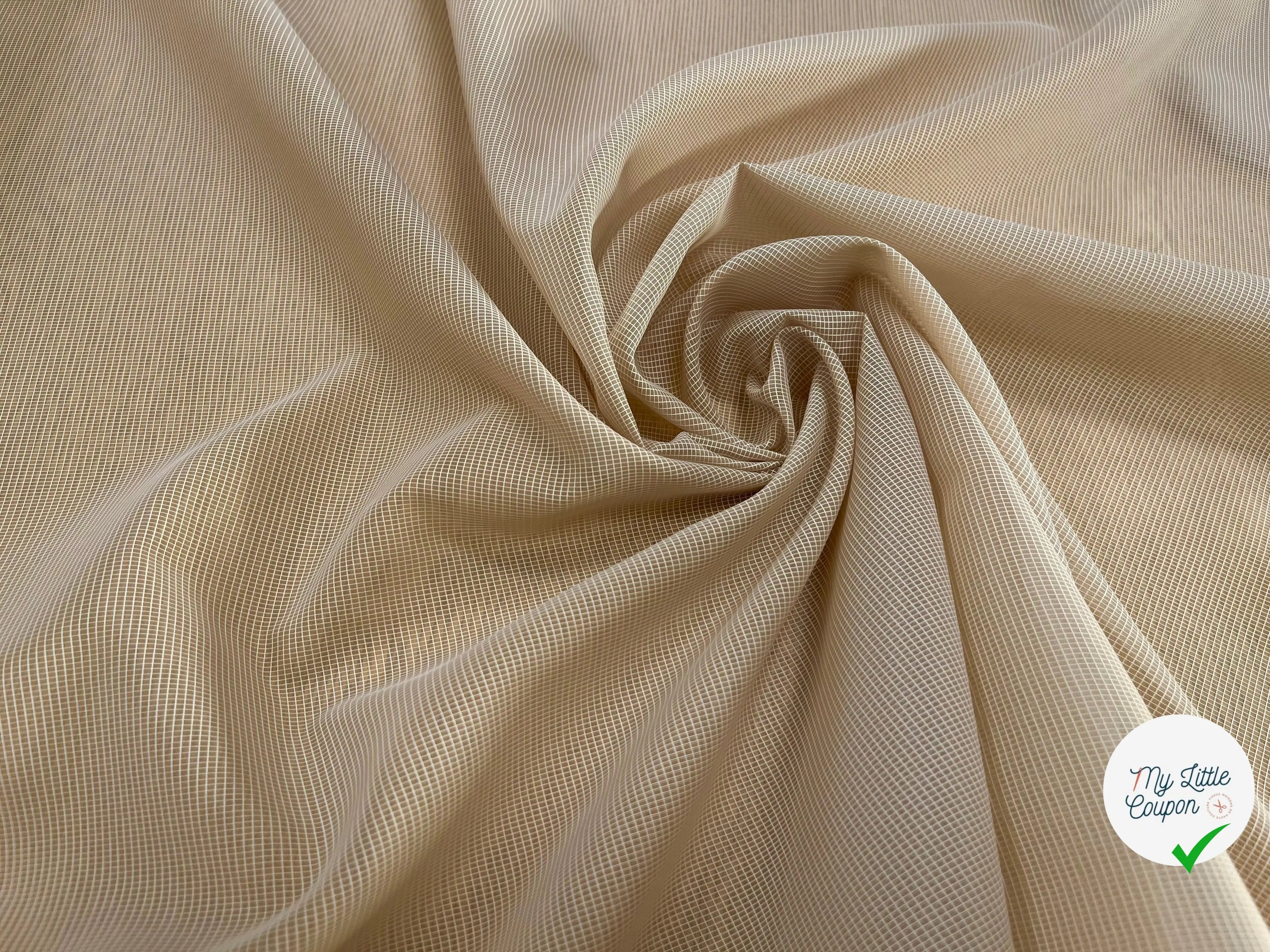 TISSU COUPE VENT ORGANZA MODERNE UNI SABLE - My Little Coupon