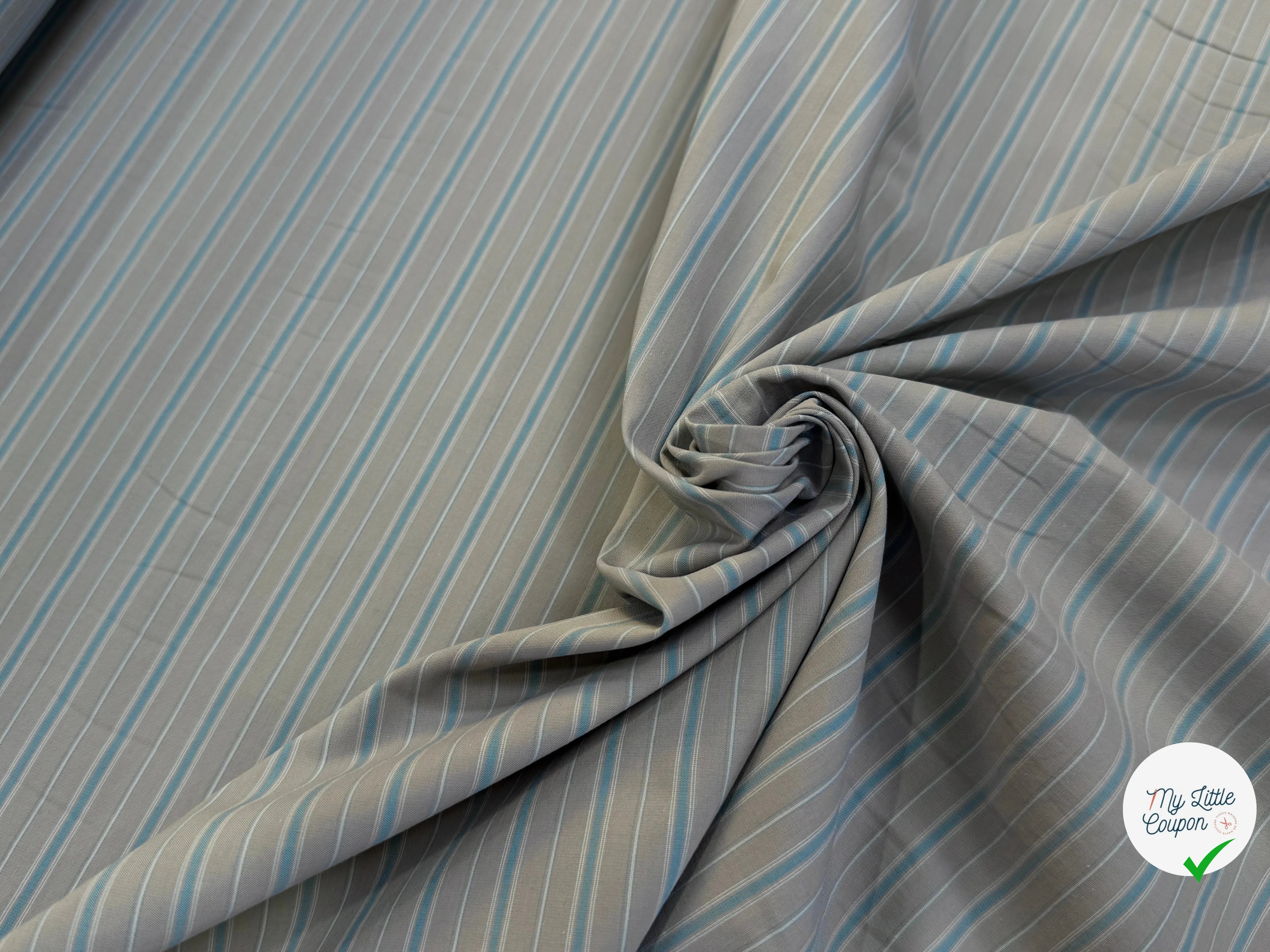 TISSU CRAQUANT GROSSES RAYURES VERT GRIS - My Little Coupon