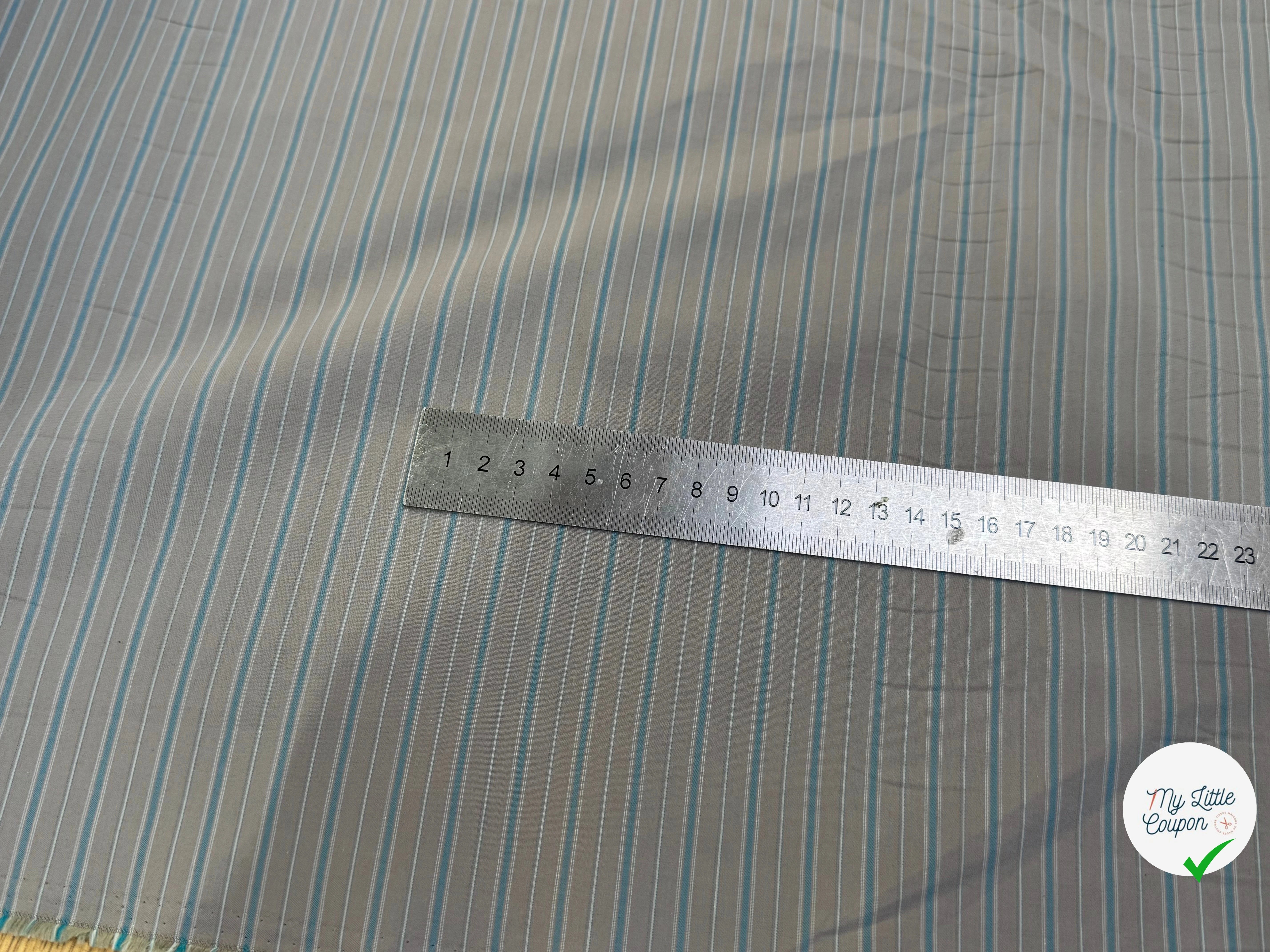 TISSU CRAQUANT GROSSES RAYURES VERT GRIS - My Little Coupon