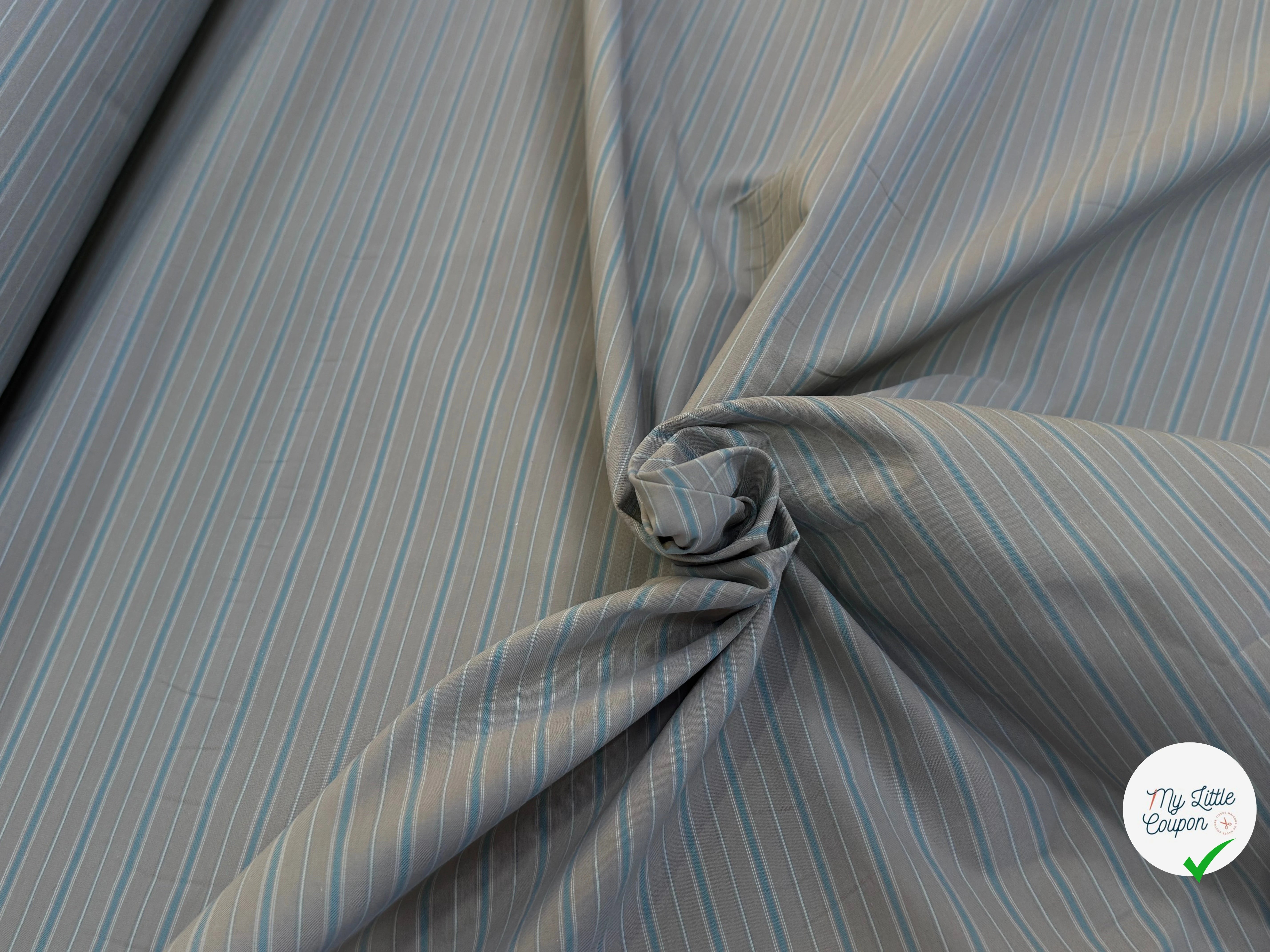 TISSU CRAQUANT GROSSES RAYURES VERT GRIS - My Little Coupon