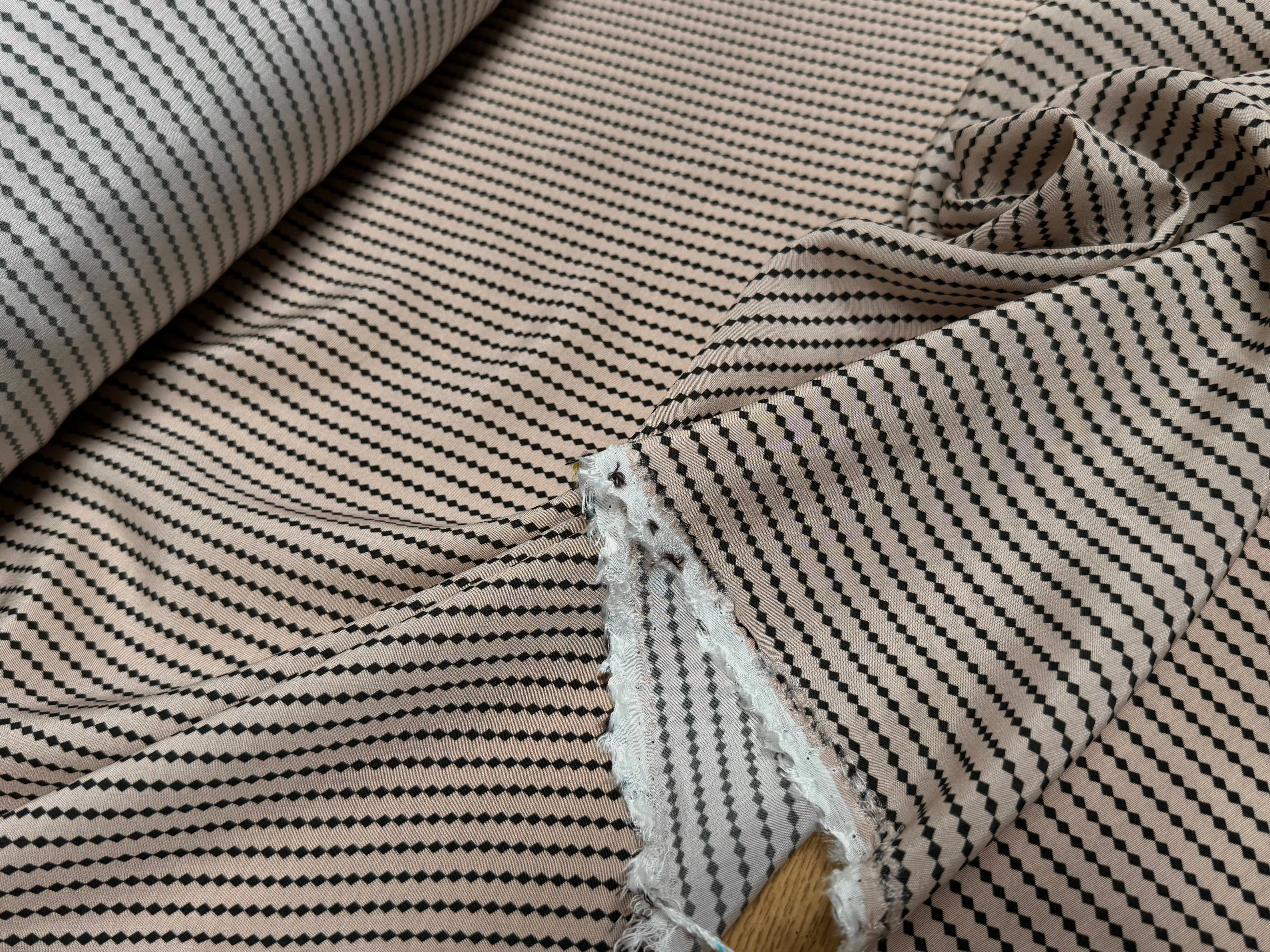TISSU CRÊPE DE VISCOSE IMPRIMÉ MINI POIS BLEU TANGO PERLE BEIGE - My Little Coupon