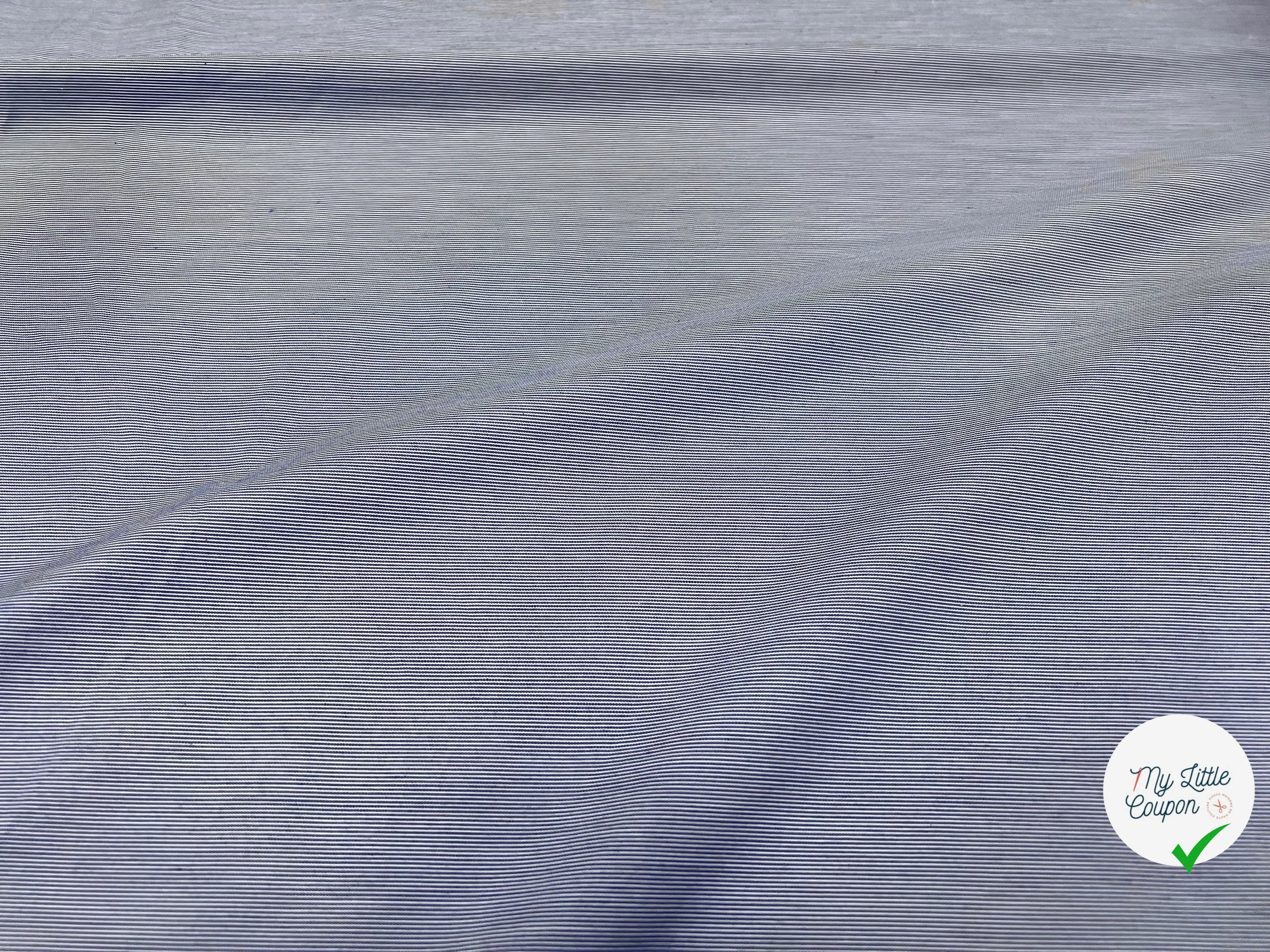 TISSU DE COTON CHEMISE FINE RAYURE BLEU CIEL MSO