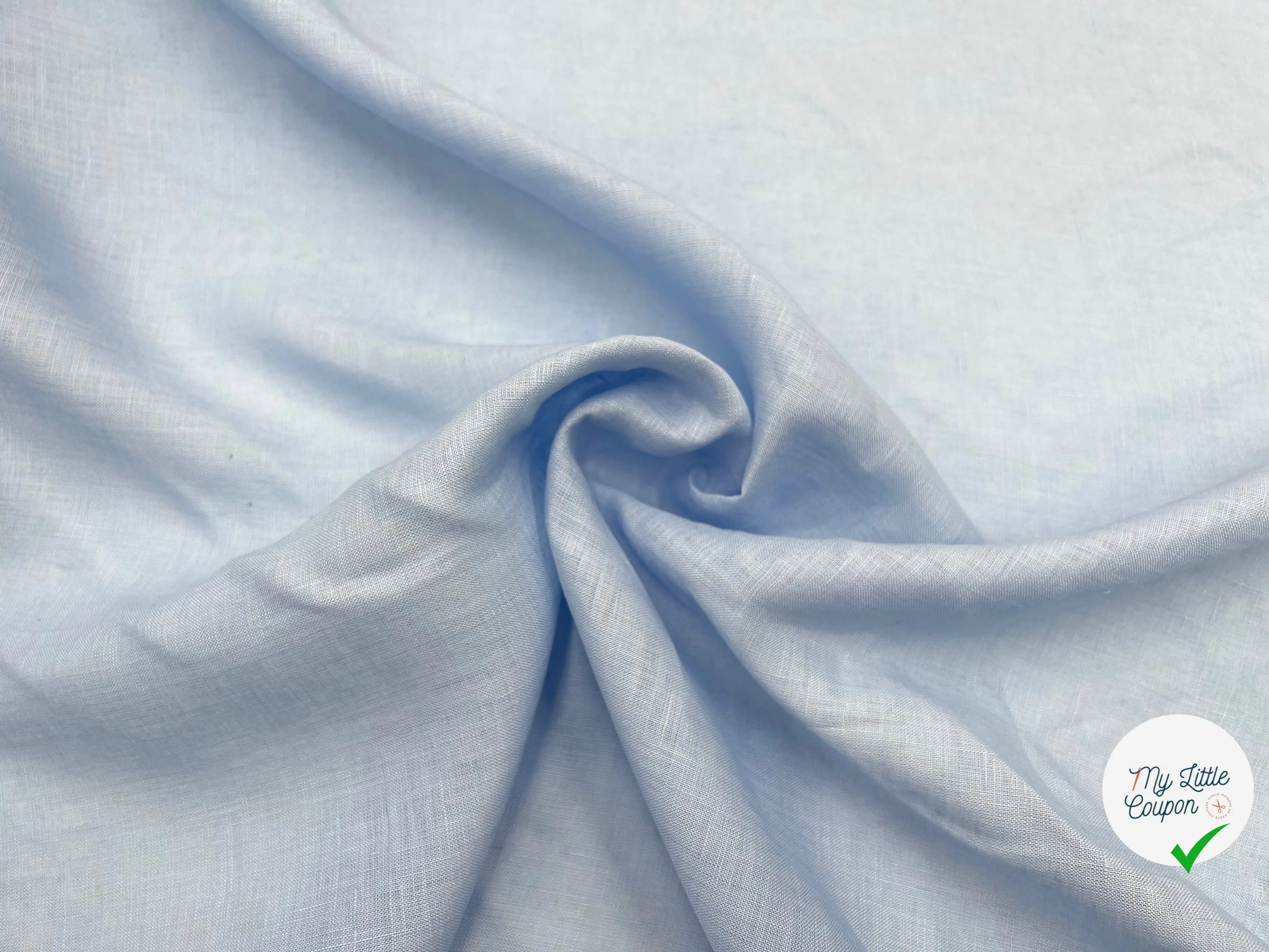 TISSU DE LIN BLEU CIEL POIDS CHEMISE - My Little Coupon - tissu - coudre