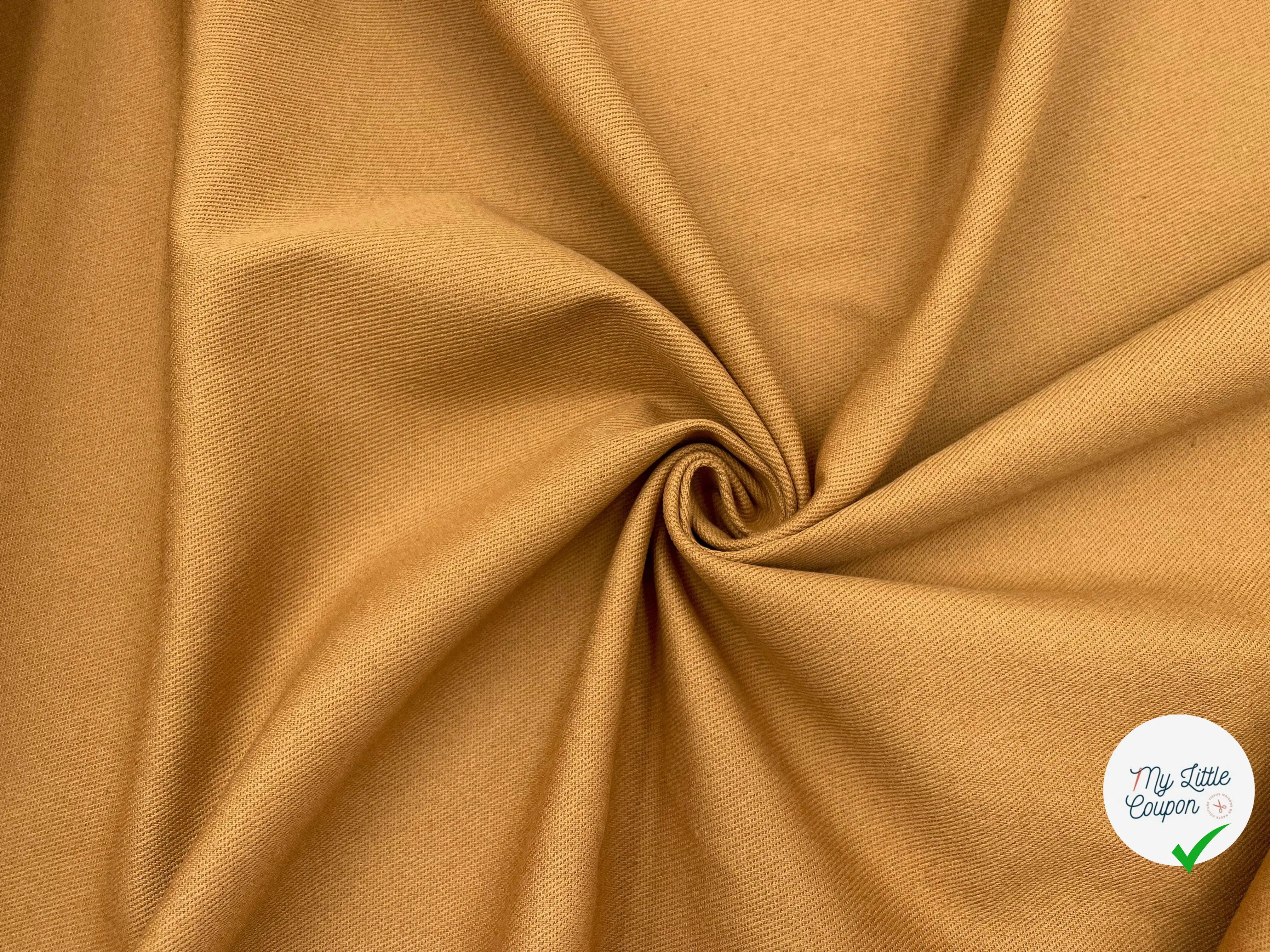 TISSU DRILL DE COTON PEIGNÉ CAMEL - My Little Coupon - tissu - coudre