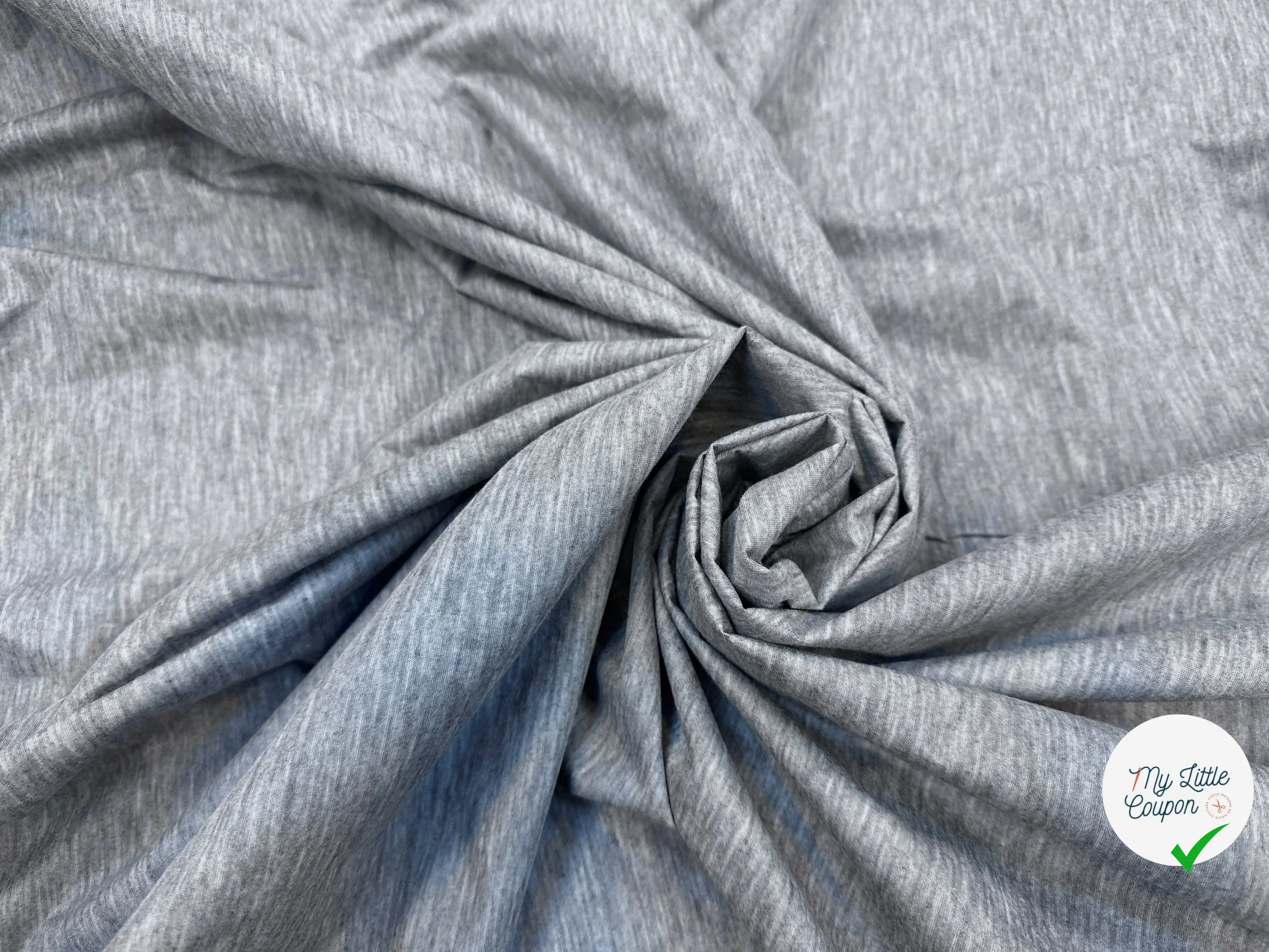 TISSU ENDUIT FAUX CUIR SUR JERSEY STEEL GREY MSO