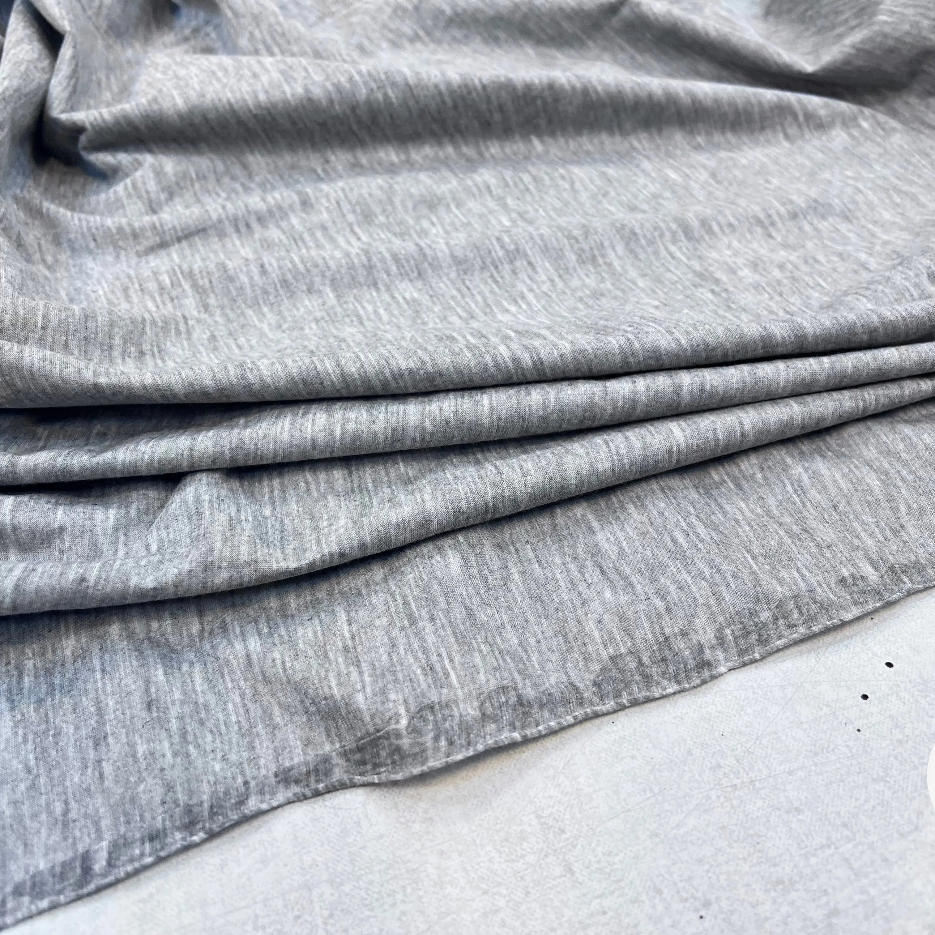 TISSU ENDUIT FAUX CUIR SUR JERSEY STEEL GREY MSO