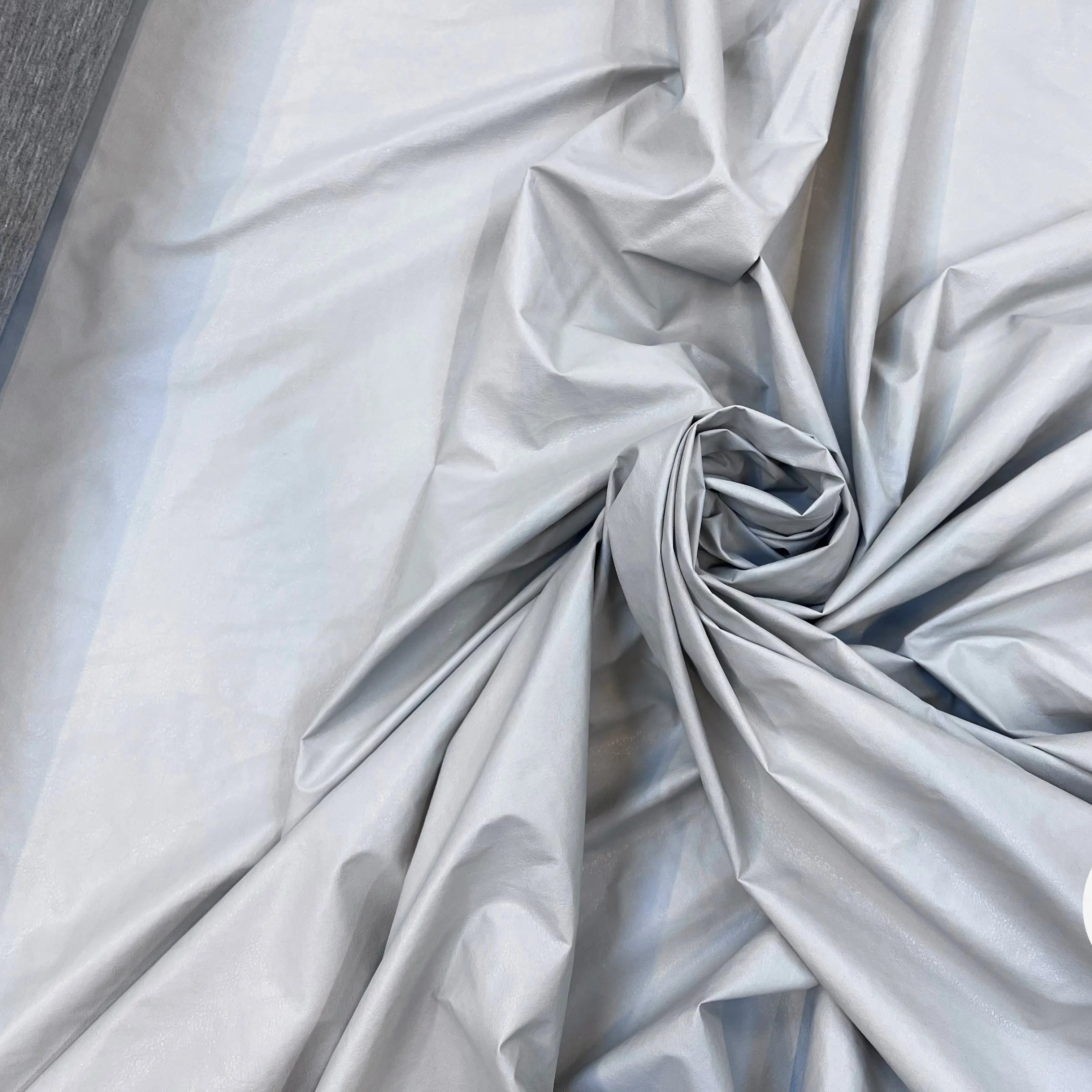 TISSU ENDUIT FAUX CUIR SUR JERSEY STEEL GREY MSO