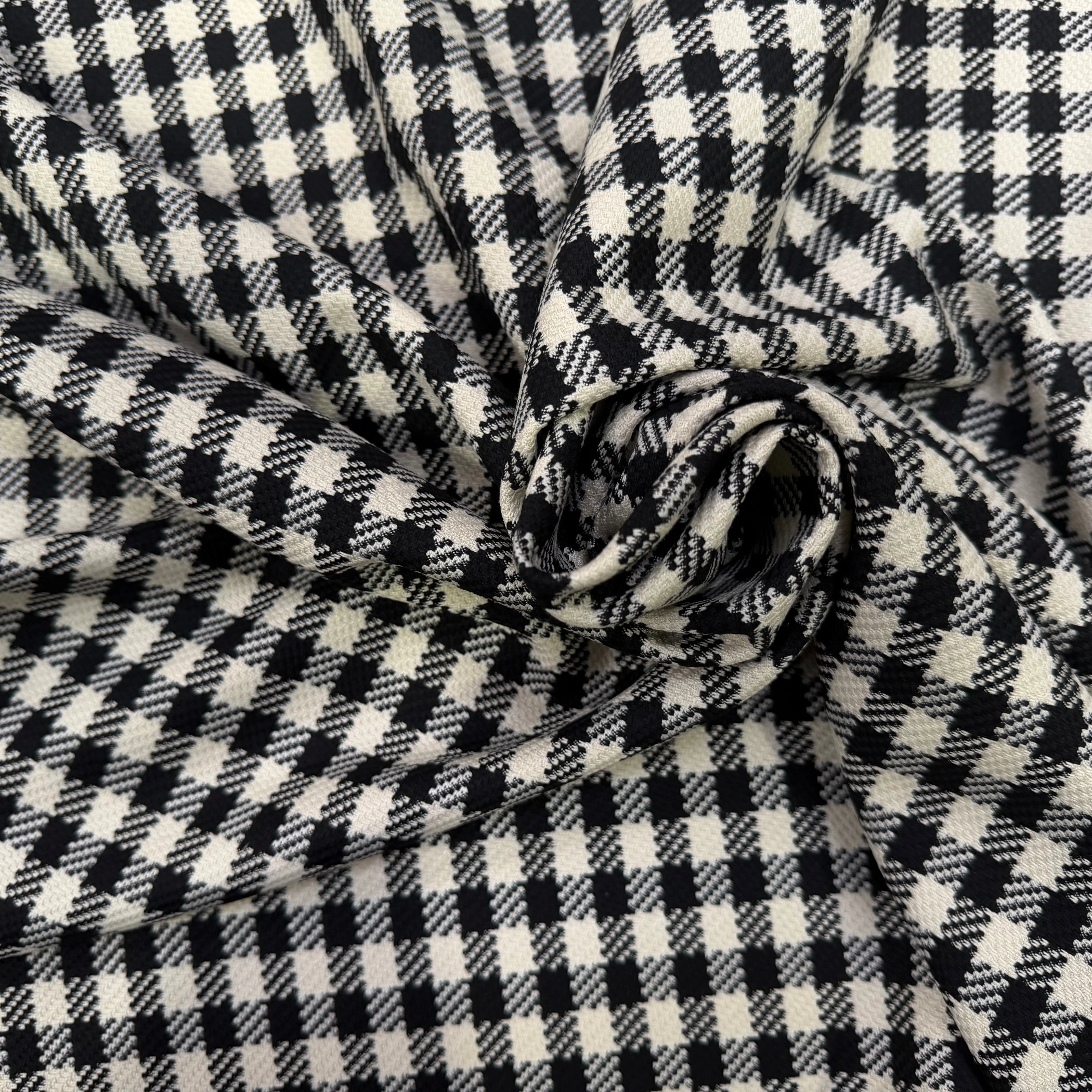 TISSU FACON TWEED DAMIER SUPERBE DRAPÉ POLYVISCOSE - My Little Coupon