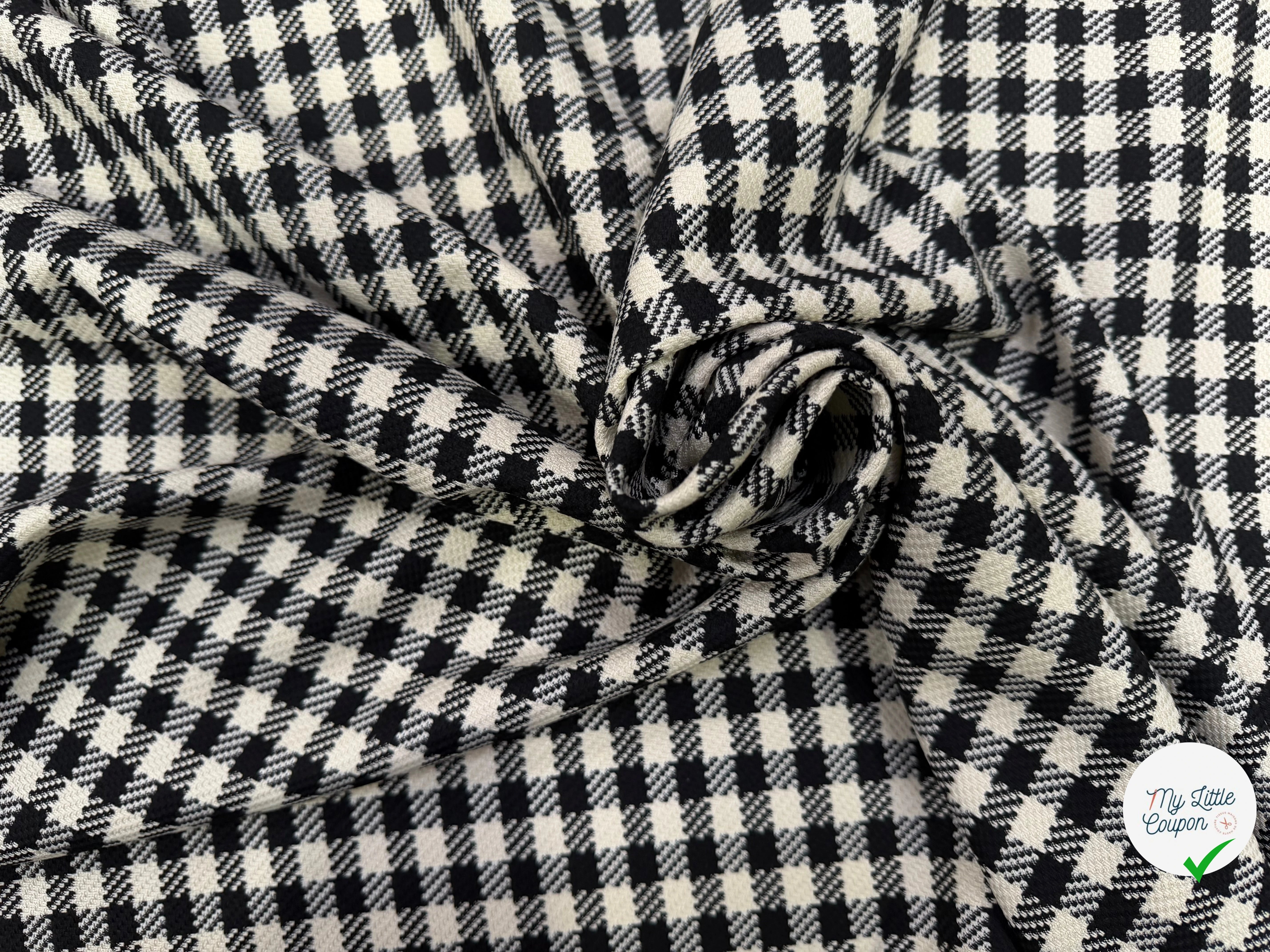 TISSU FACON TWEED DAMIER SUPERBE DRAPÉ POLYVISCOSE - My Little Coupon