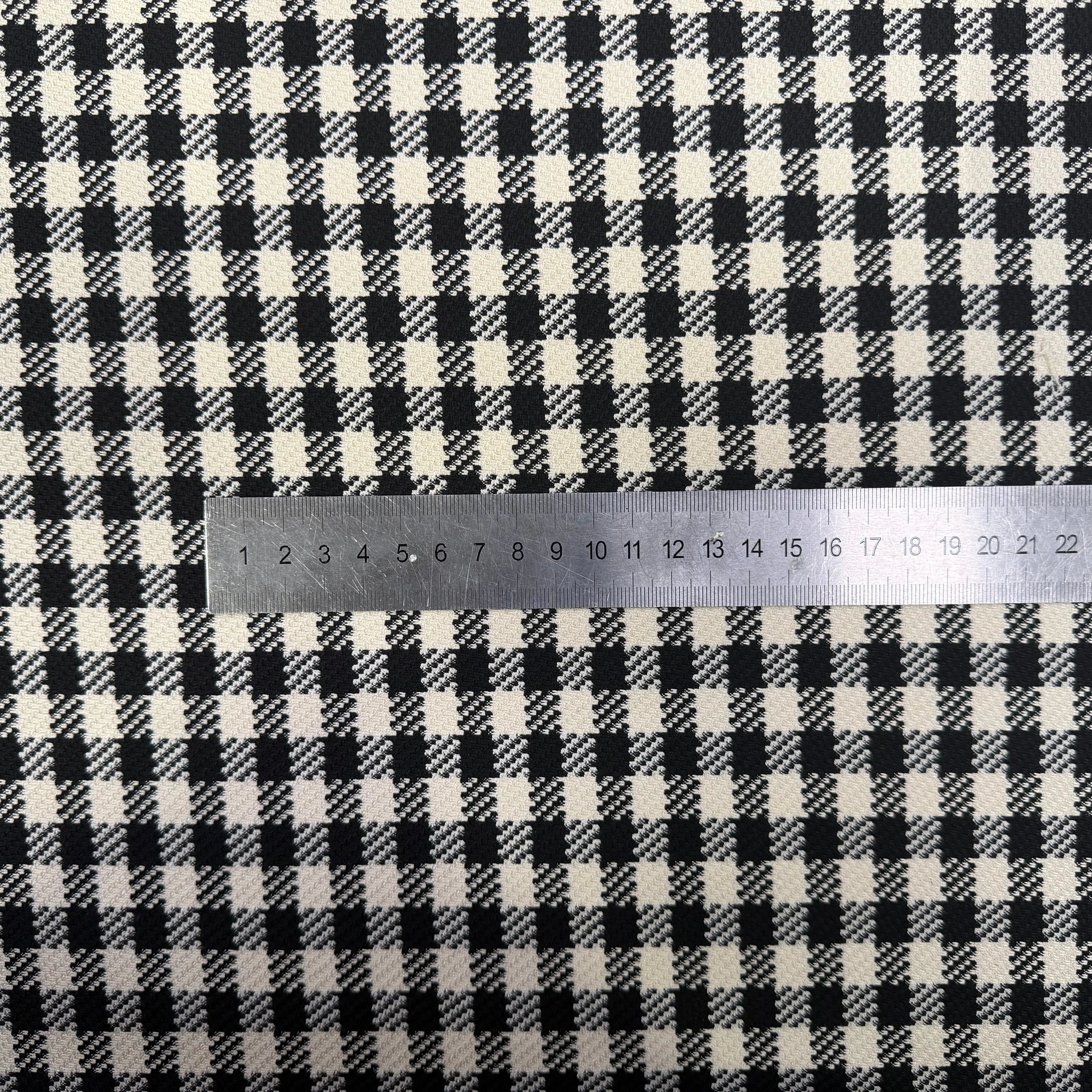 TISSU FACON TWEED DAMIER SUPERBE DRAPÉ POLYVISCOSE - My Little Coupon