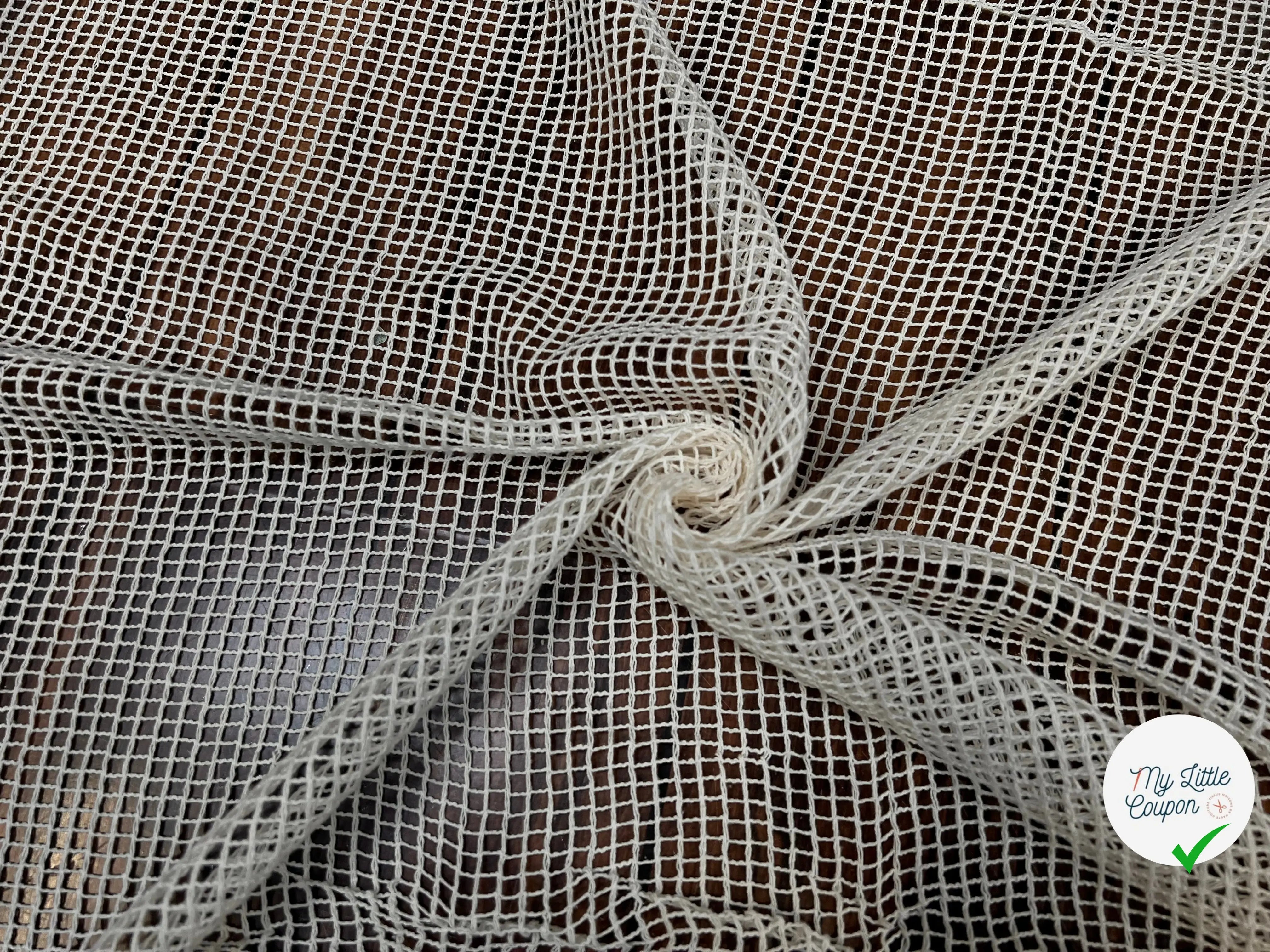 TISSU FILET MESH BLANC CASSÉ - My Little Coupon
