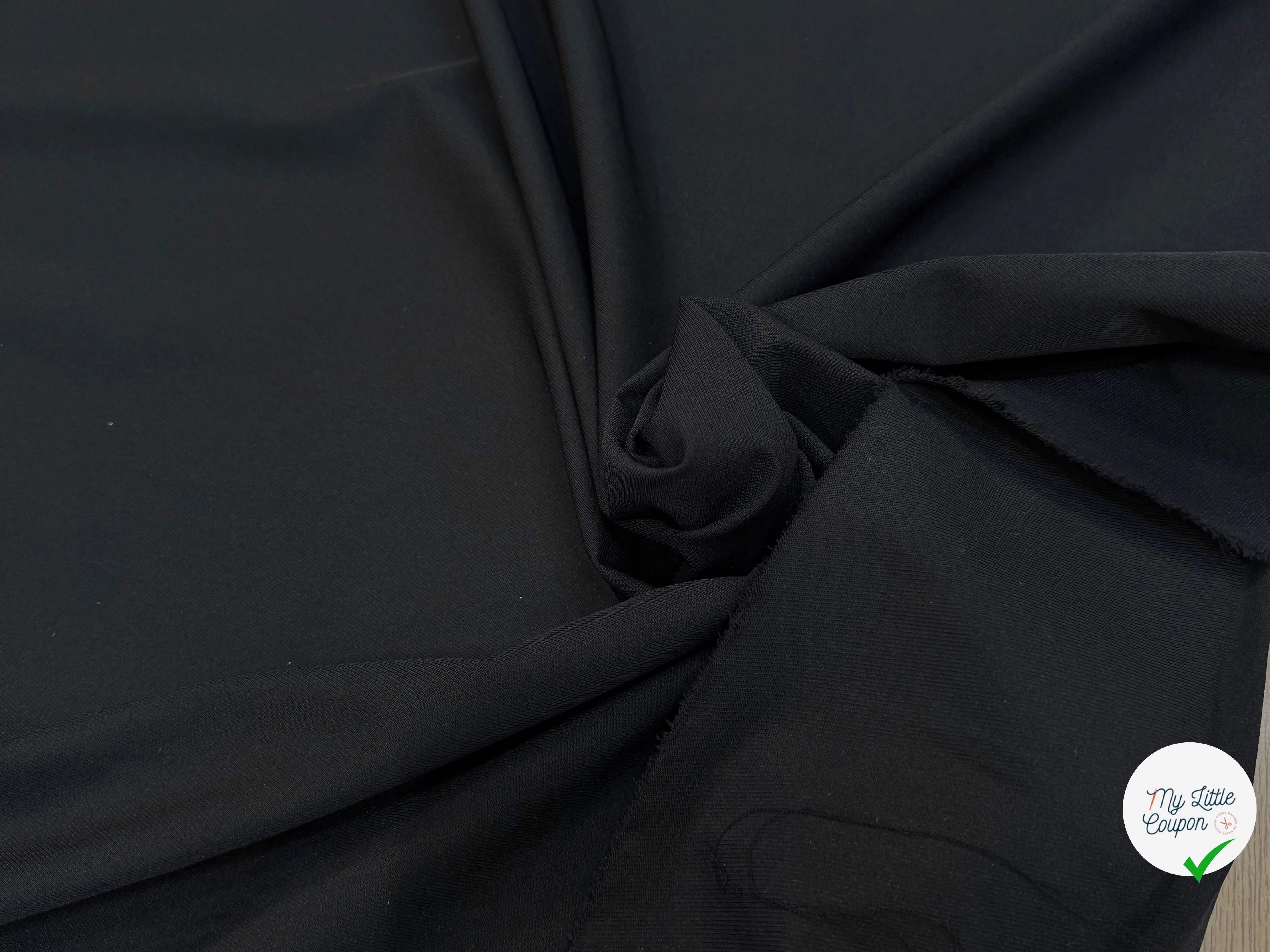 TISSU FINEMENT SERGÉ NYLON-POLYAMIDE ULTRA STRETCH NOIR - My Little Coupon