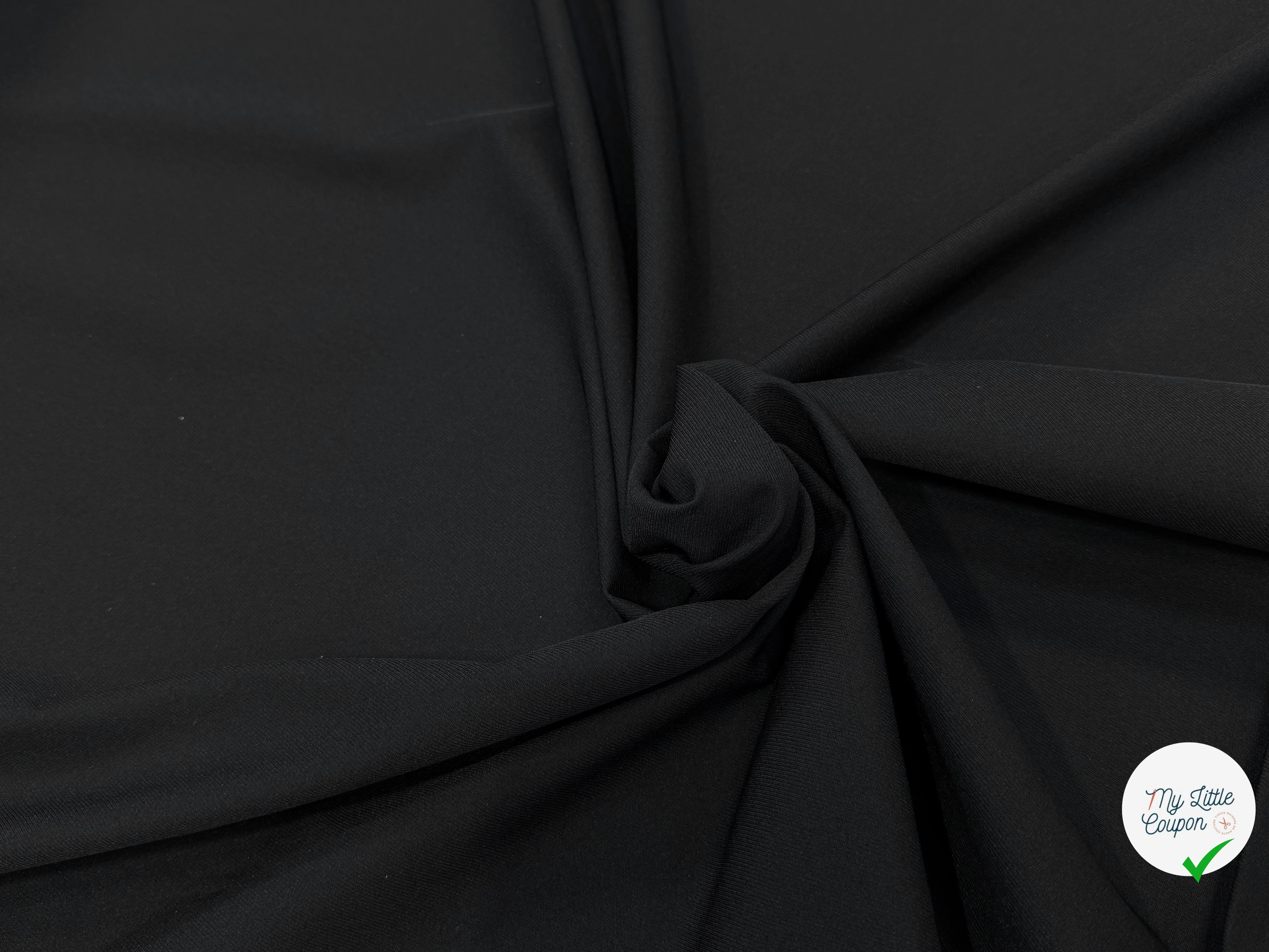 TISSU FINEMENT SERGÉ NYLON-POLYAMIDE ULTRA STRETCH NOIR - My Little Coupon