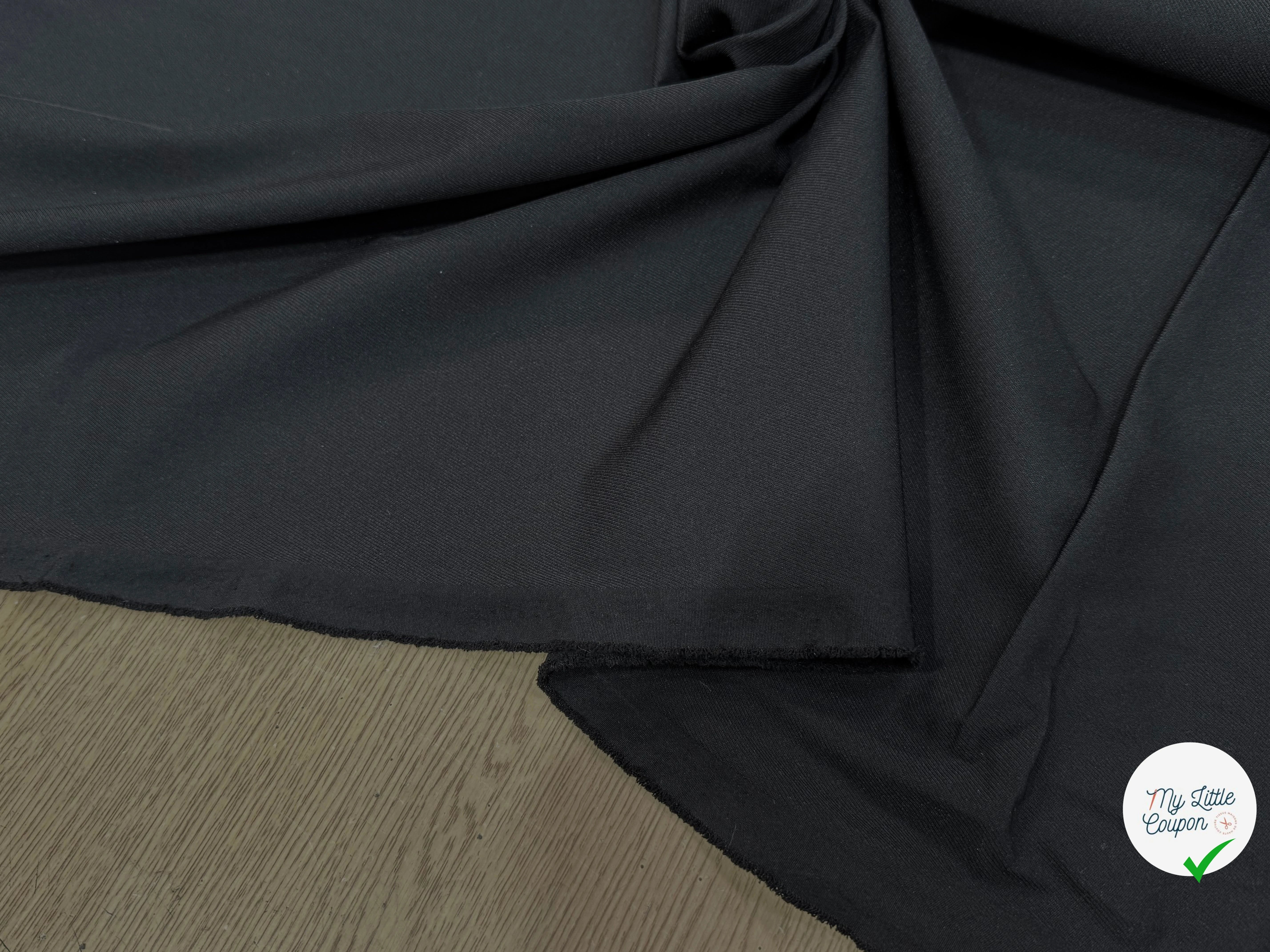 TISSU FINEMENT SERGÉ NYLON-POLYAMIDE ULTRA STRETCH NOIR - My Little Coupon