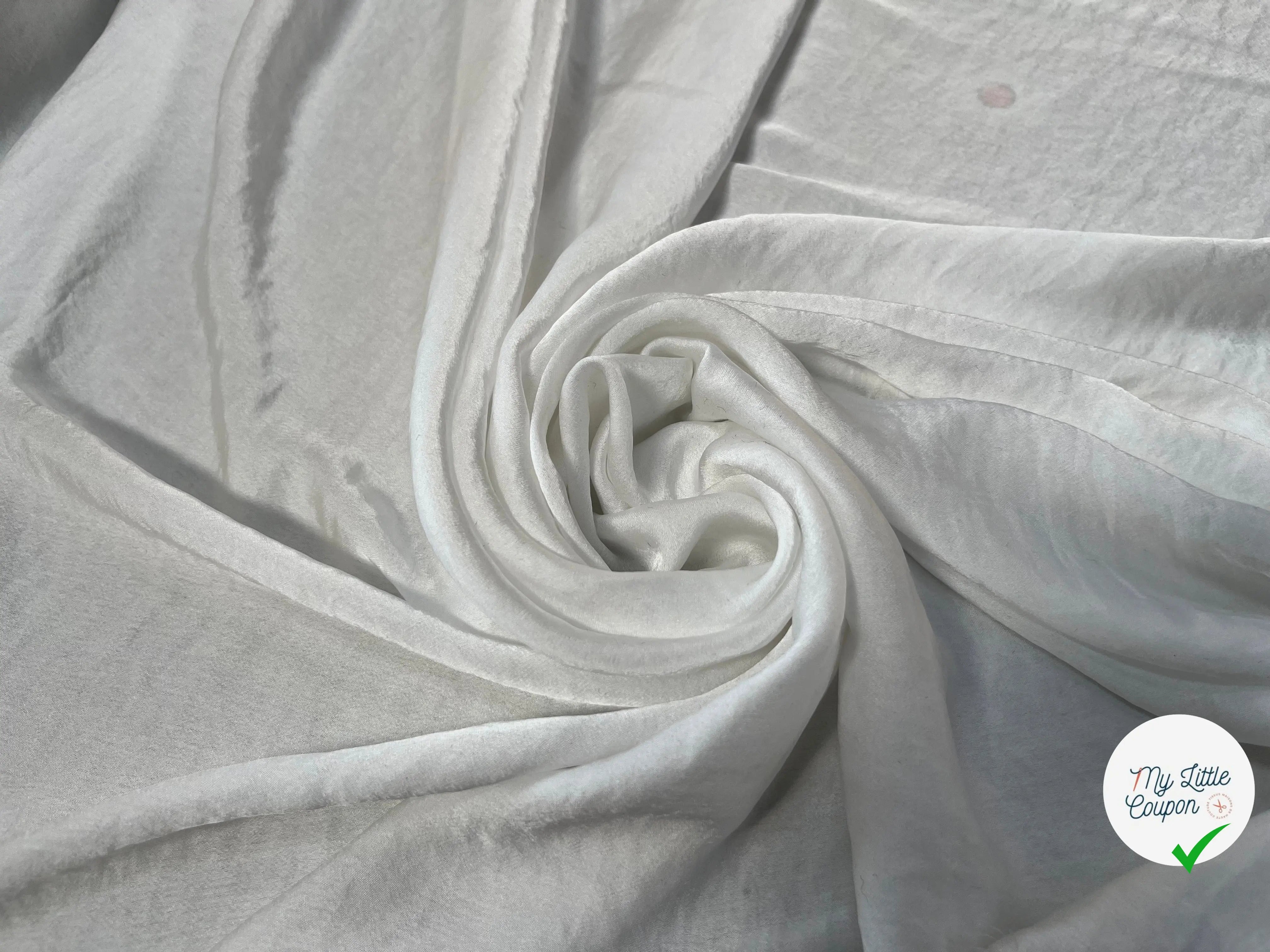 TISSU FLUIDE CRINKEL TOUCHÉ DOUX BLANC - My Little Coupon