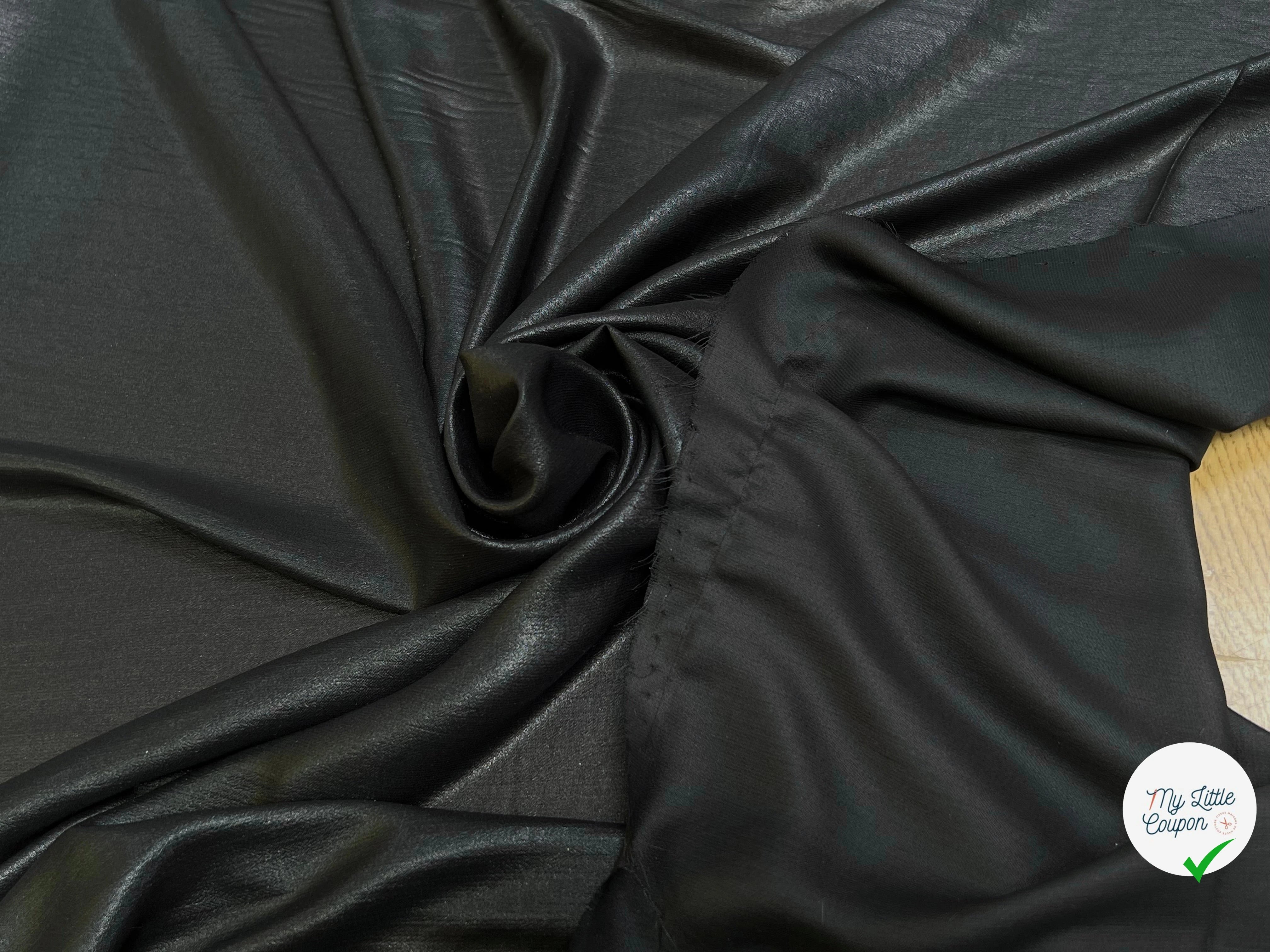 TISSU FLUIDE SCINTILLANT ÉFFET HUILÉ NOIR - My Little Coupon