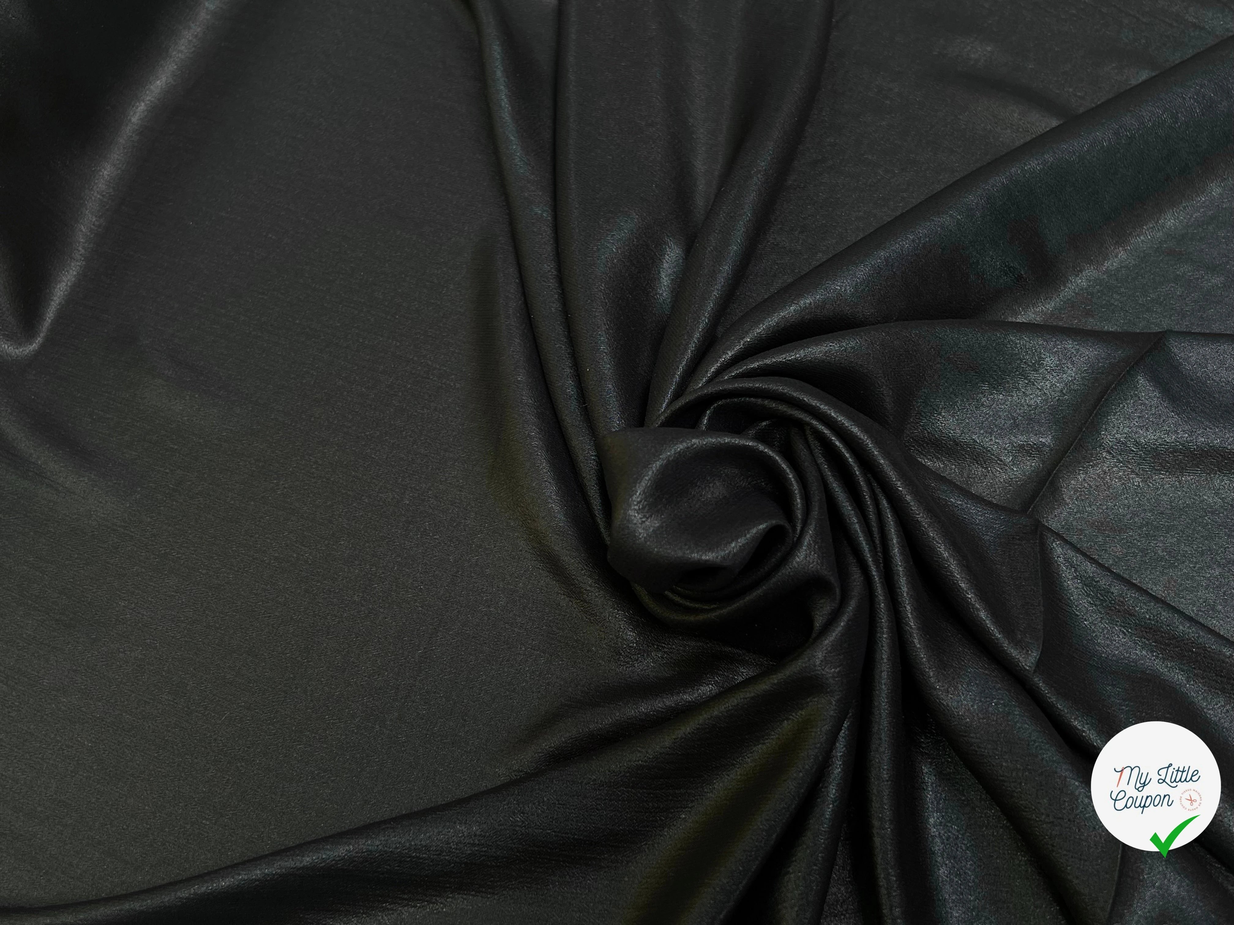 TISSU FLUIDE SCINTILLANT ÉFFET HUILÉ NOIR - My Little Coupon
