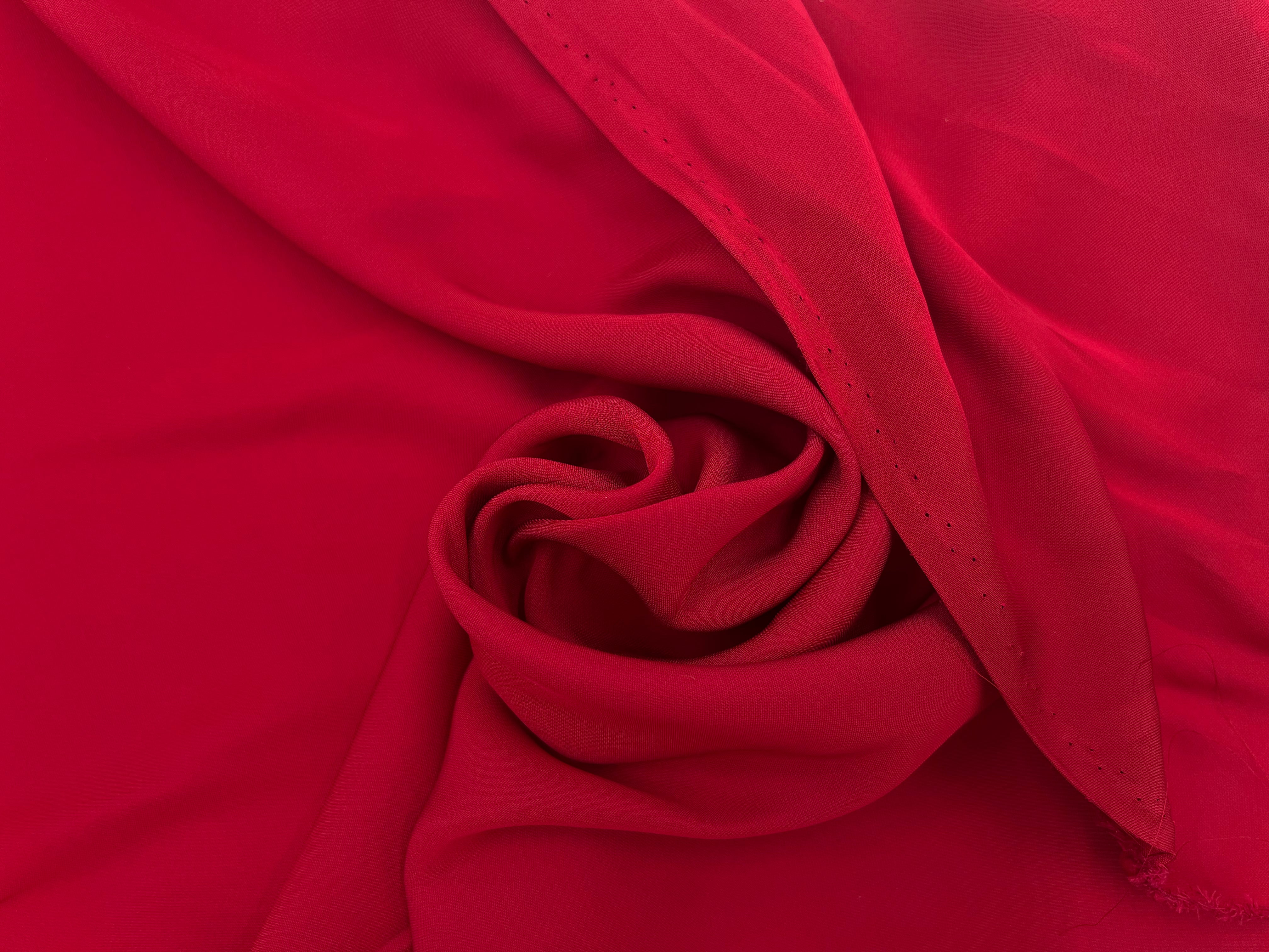TISSU FLUIDE VISCOSE ET SOIE ROUGE CARMIN MSO