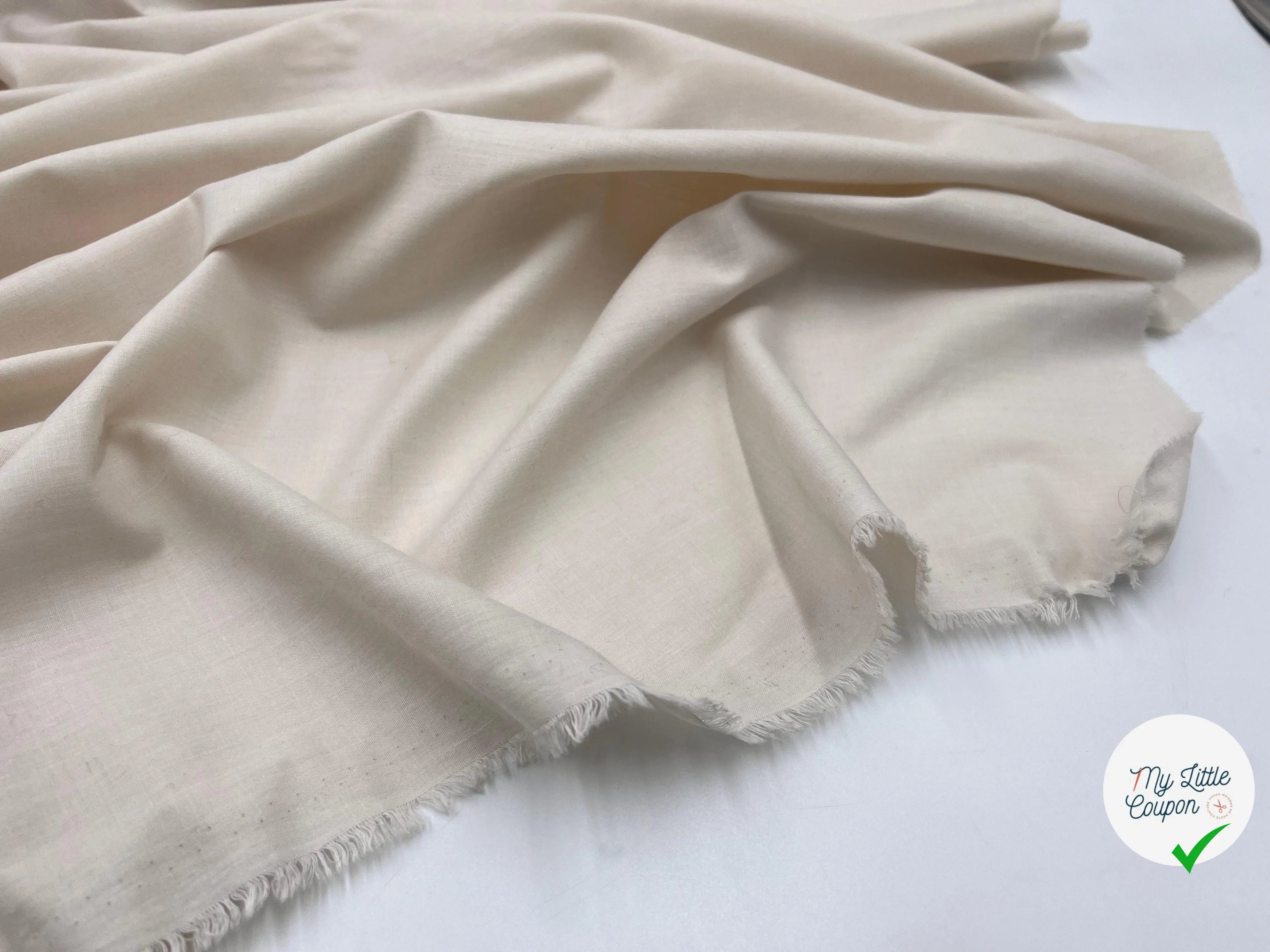 TISSU FOND DE POCHE BLANC CASSÉ - My Little Coupon - tissu - coudre