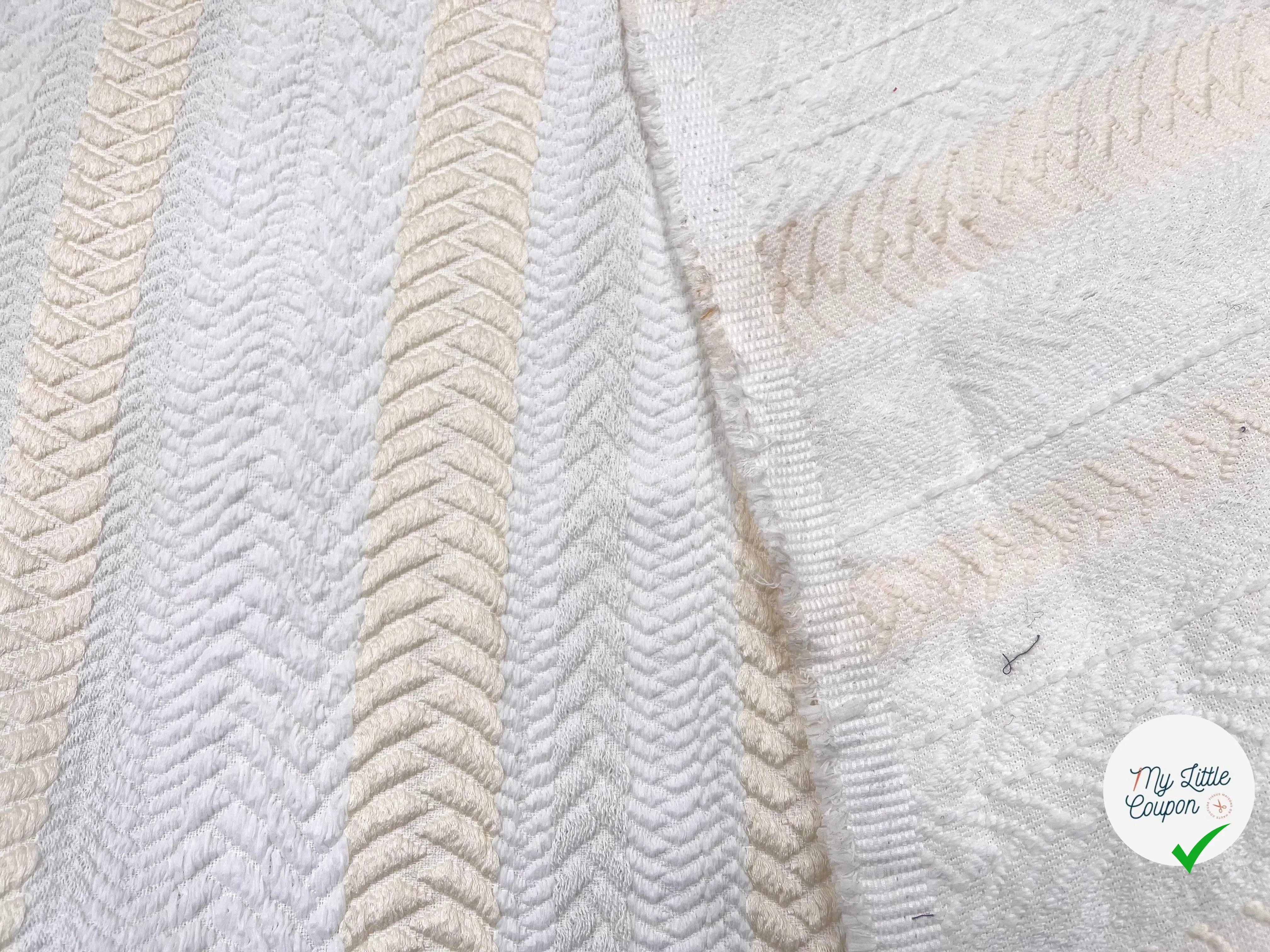 TISSU JACQUARD CHEVRONS BLANC - My Little Coupon - tissu - coudre